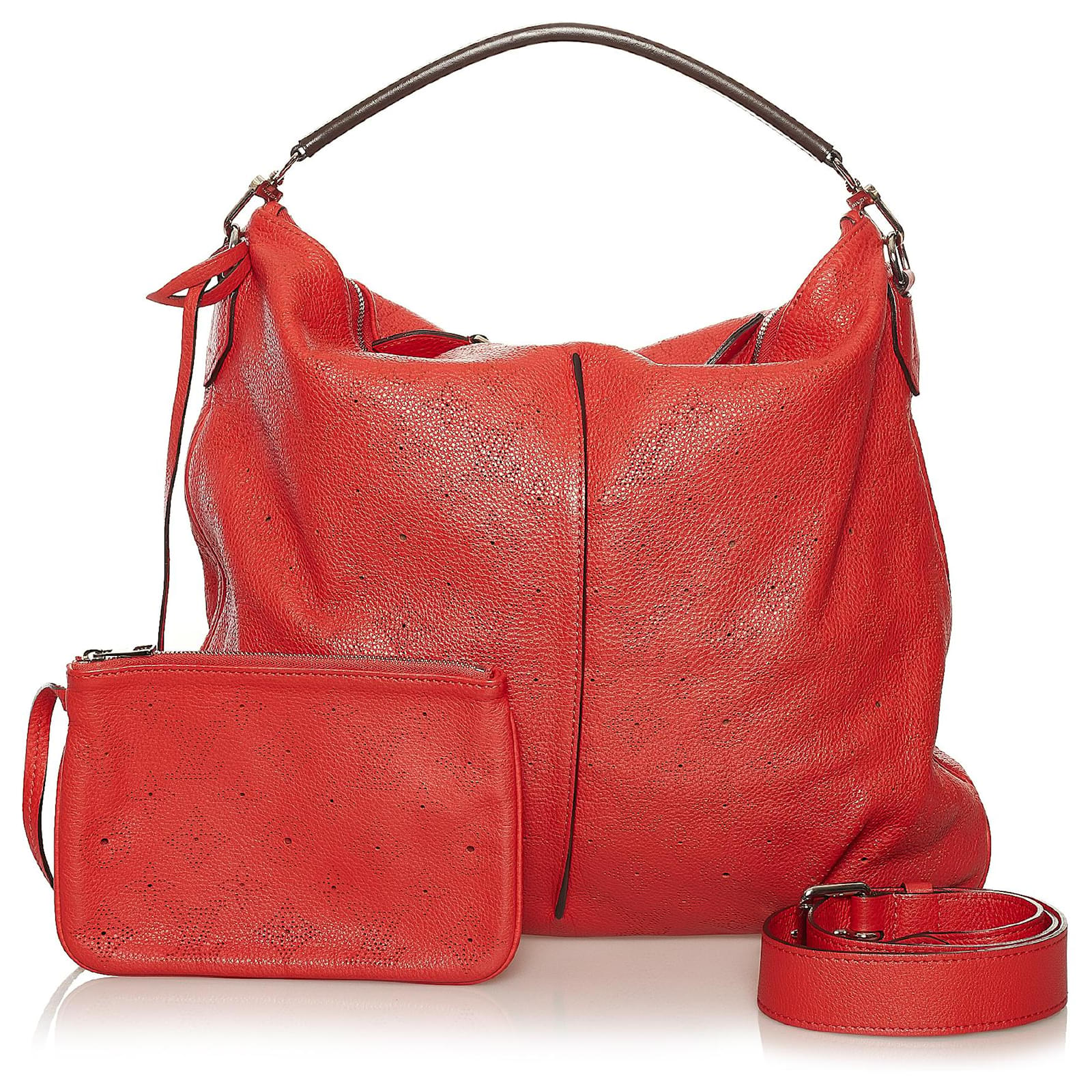 Louis Vuitton Red Monogram Mahina Selene MM Leather Pony-style calfskin  ref.997619 - Joli Closet