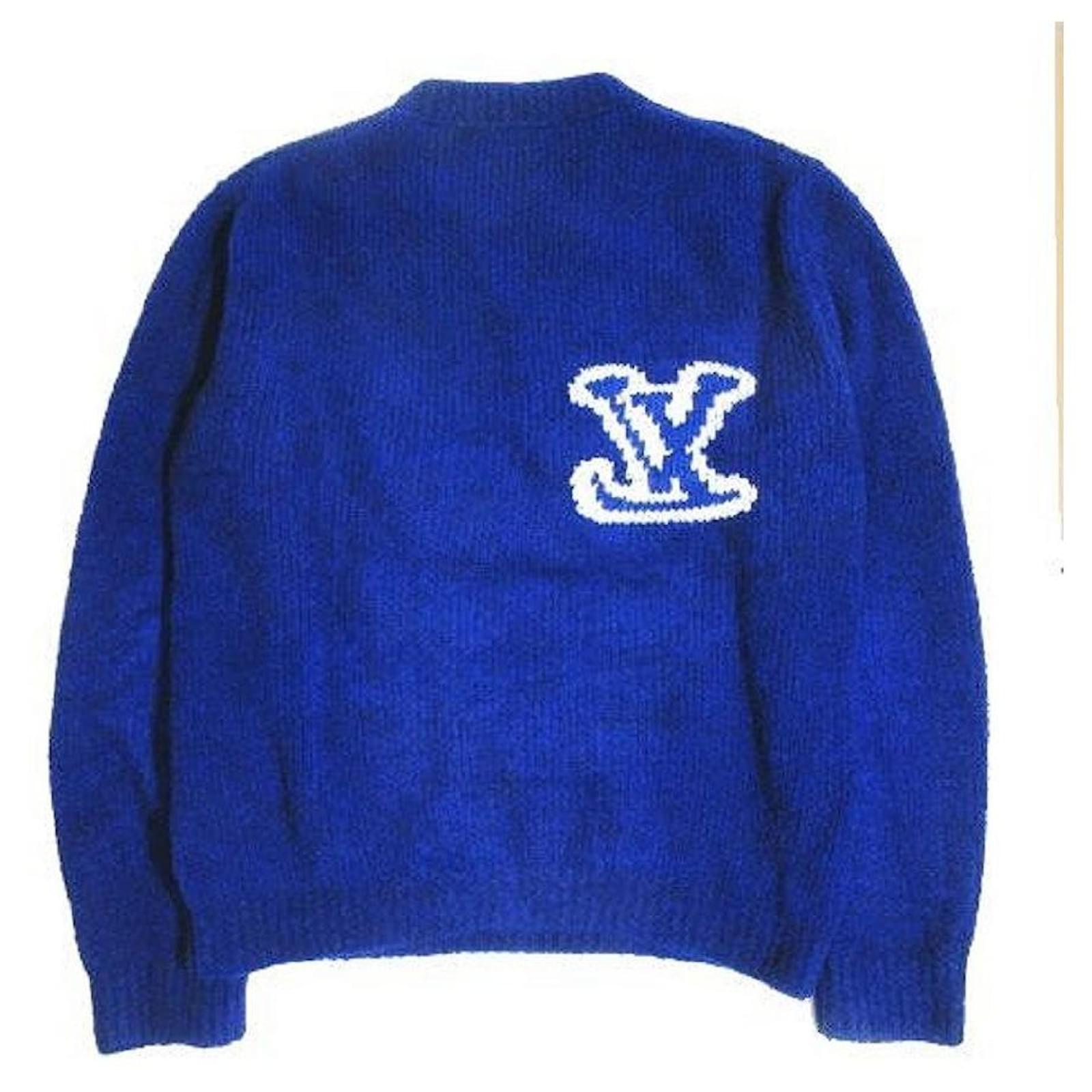 LOUIS VUITTON LV Crewneck Pullover Blue Wool ref.699422 - Joli Closet