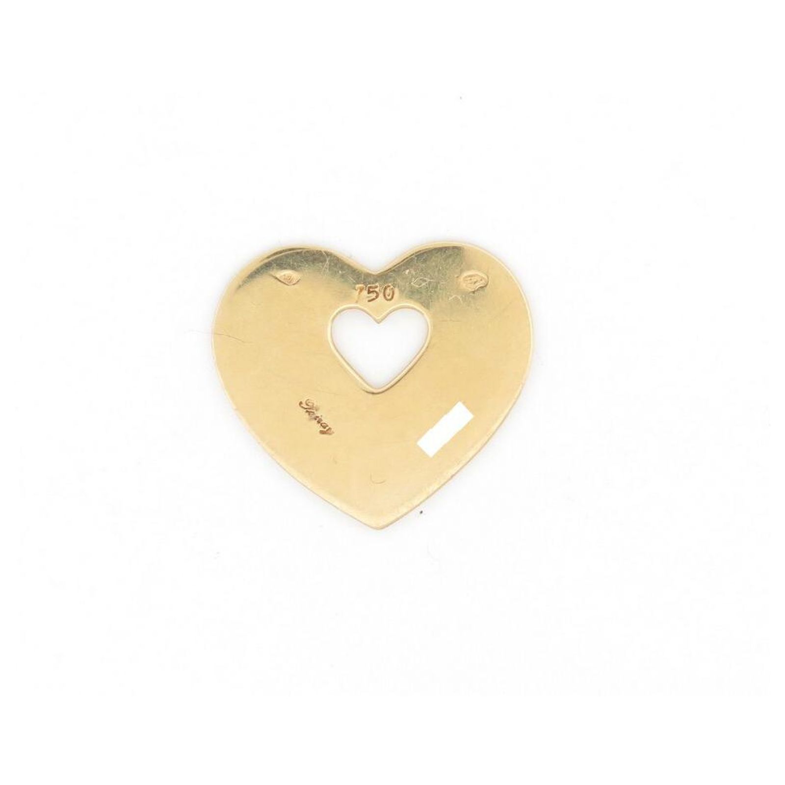 Pendentif Cœur En Or 18 Carats - Pour Collier - Or Jaune - Occasion En Bon état