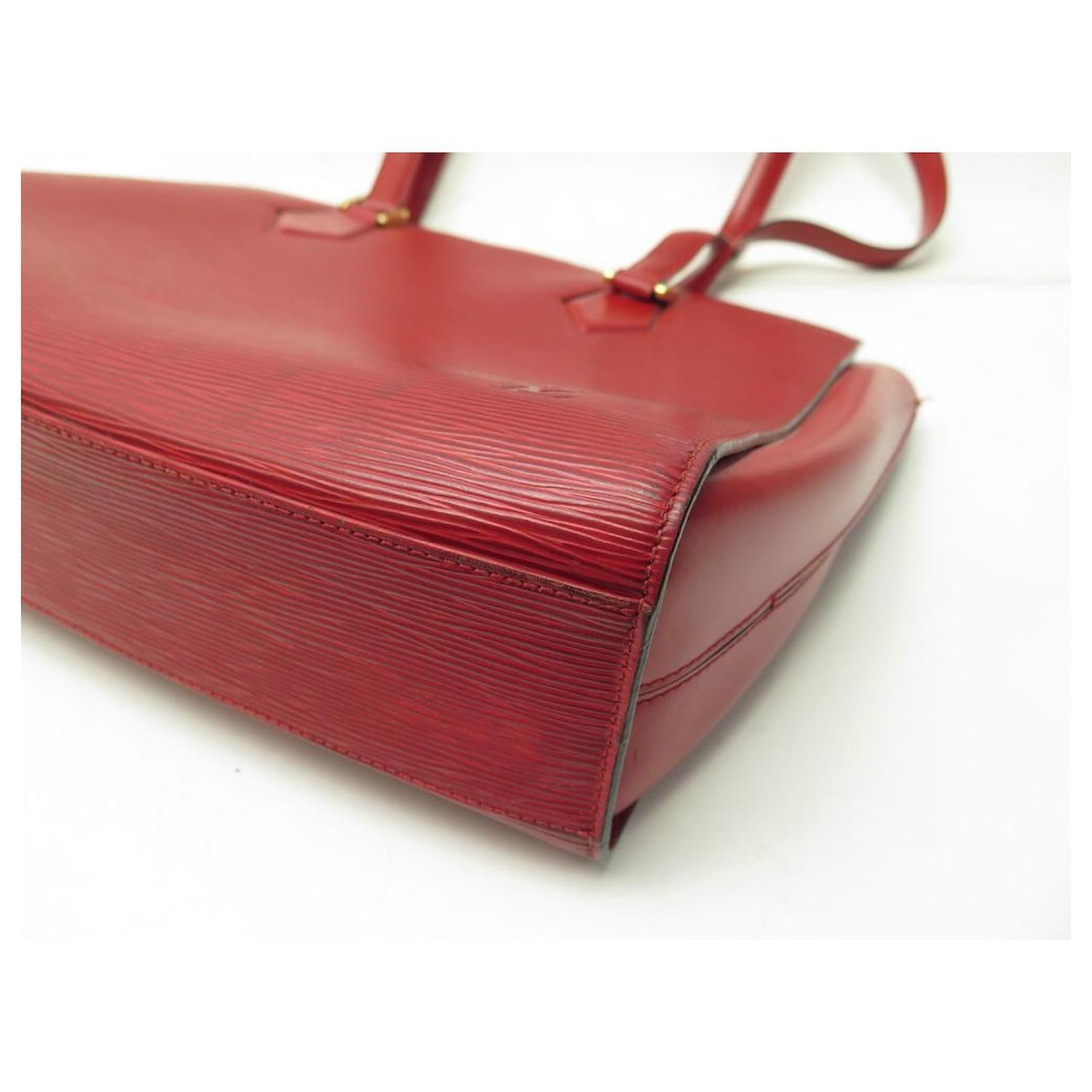 Louis Vuitton Red EPI Leather Duplex Bag