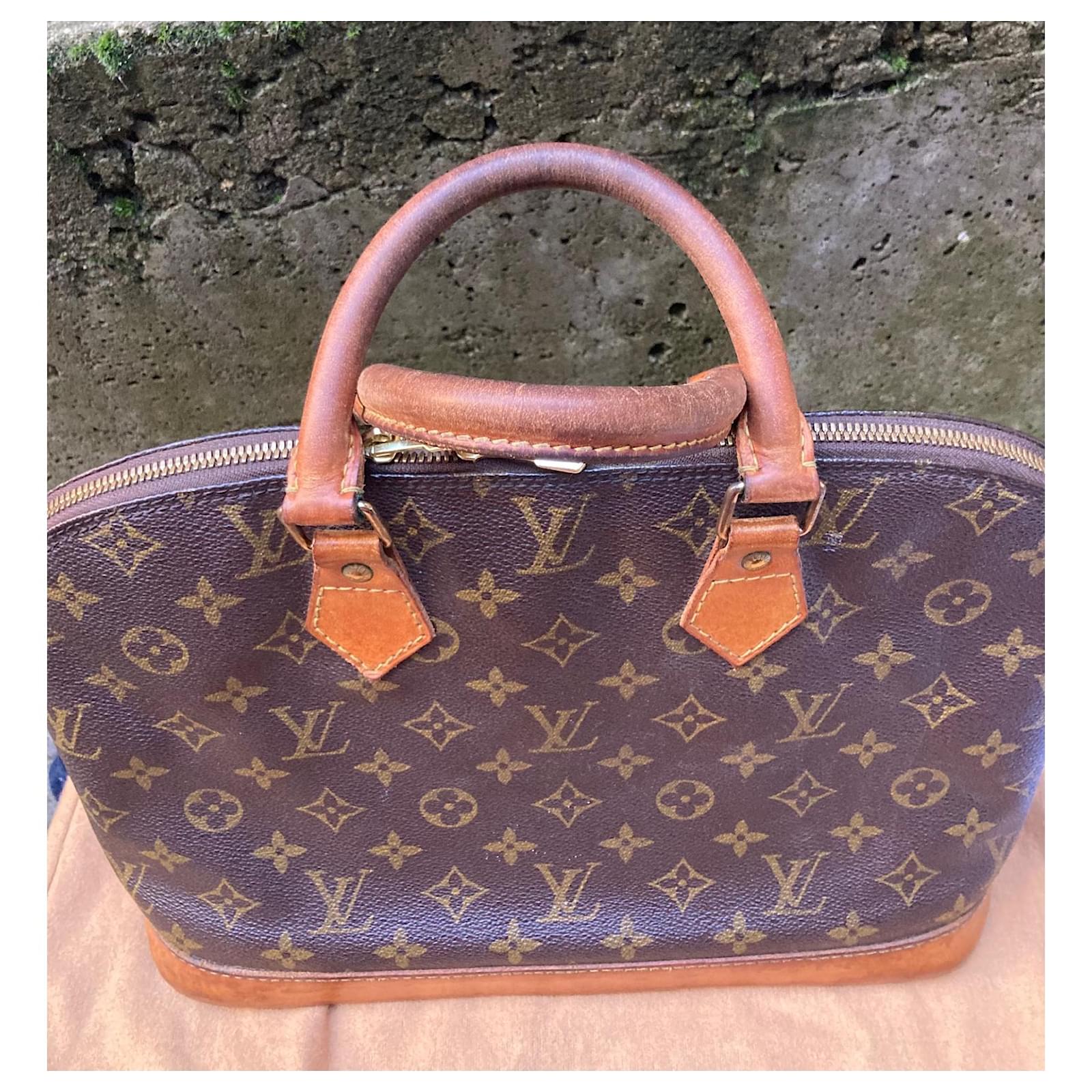 Vintage Louis Vuitton Alma Tasche in gutem Zustand Braun Karamell