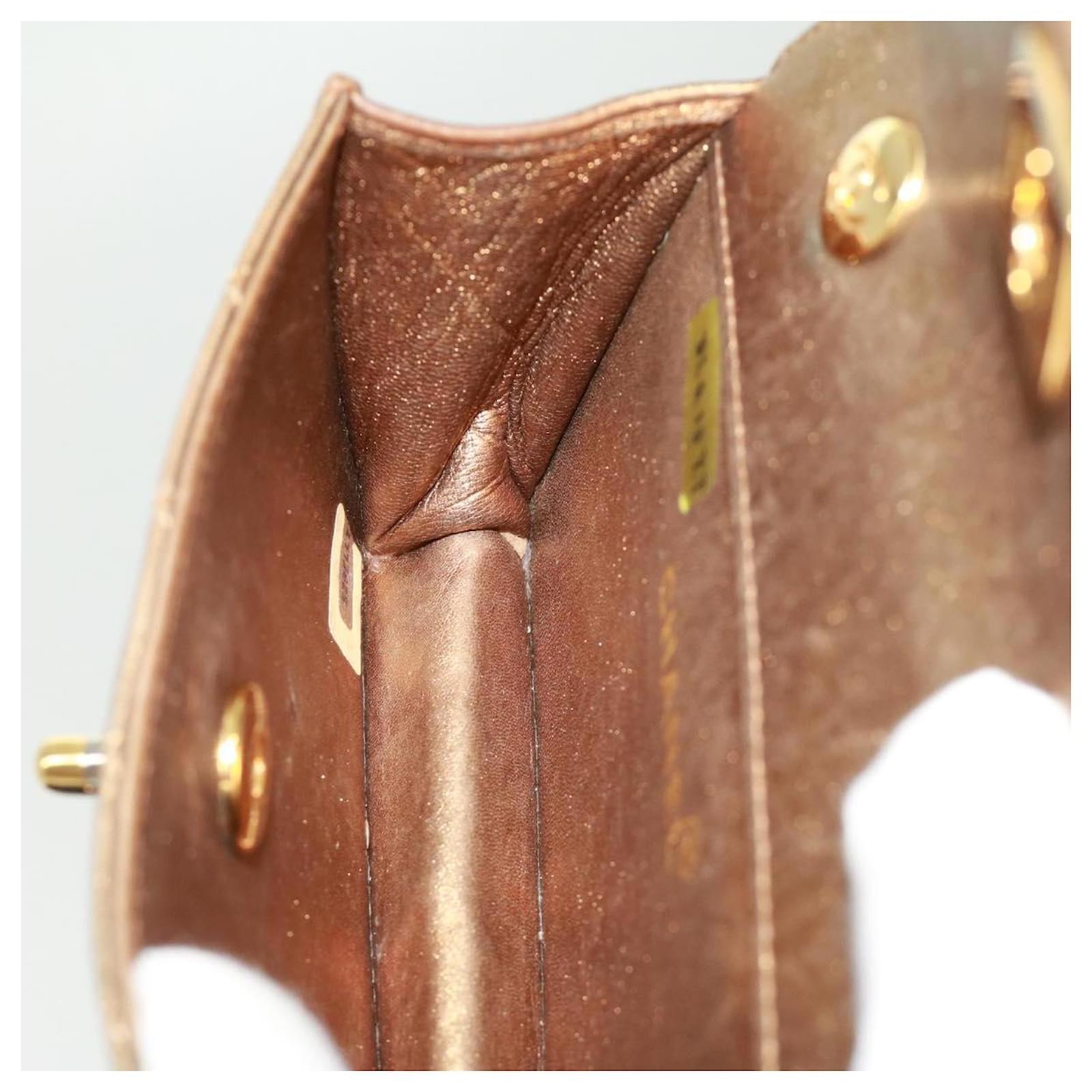 CHANEL Chain Turn Lock Mini Matelasse Shoulder Bag Lamb Skin Gold CC Auth  32696a Golden ref.701706 - Joli Closet