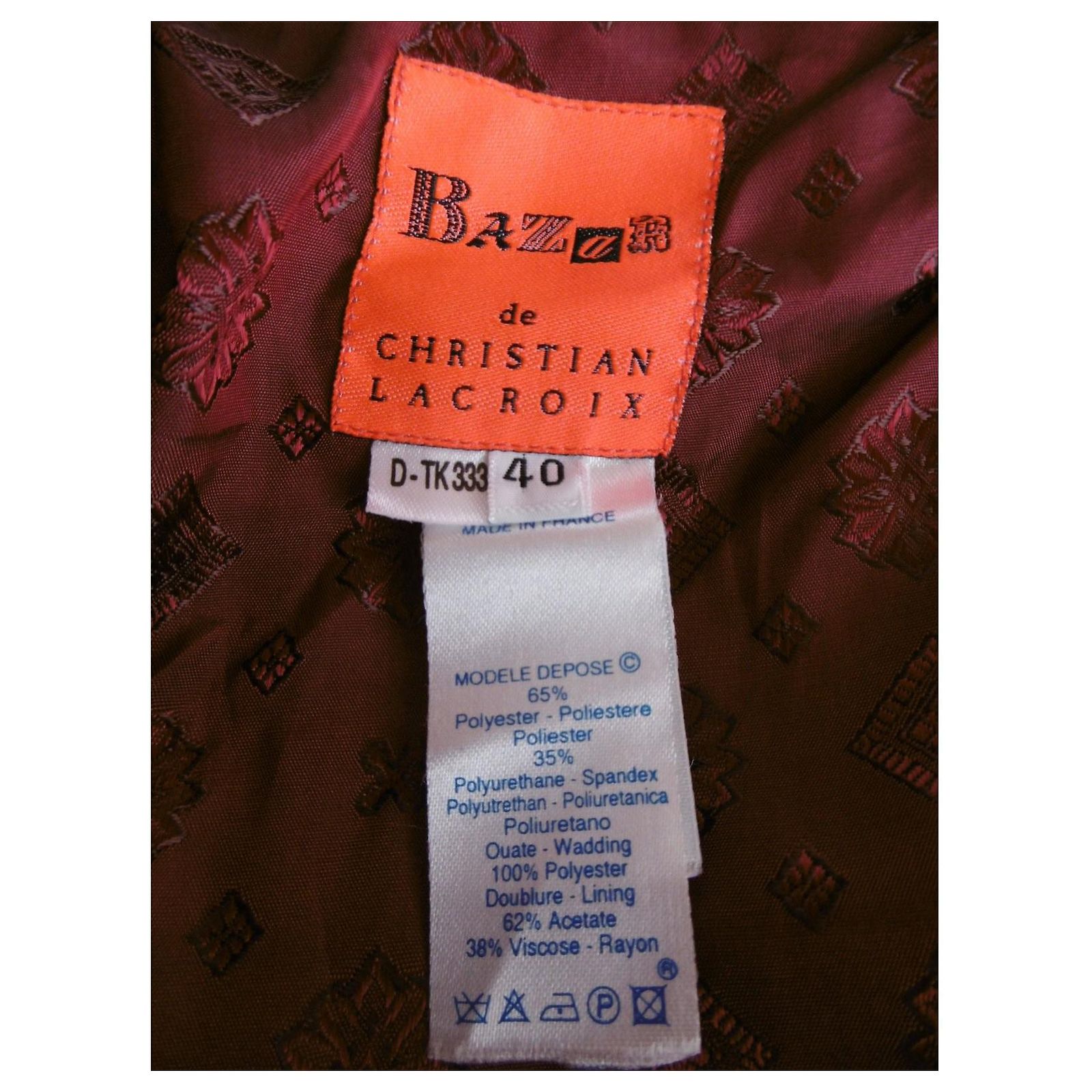 Blouson Marron PAPILLONNE - Taille 40 - Polyester/polyuréthane - Pression Manche - Occasion Très Bon état