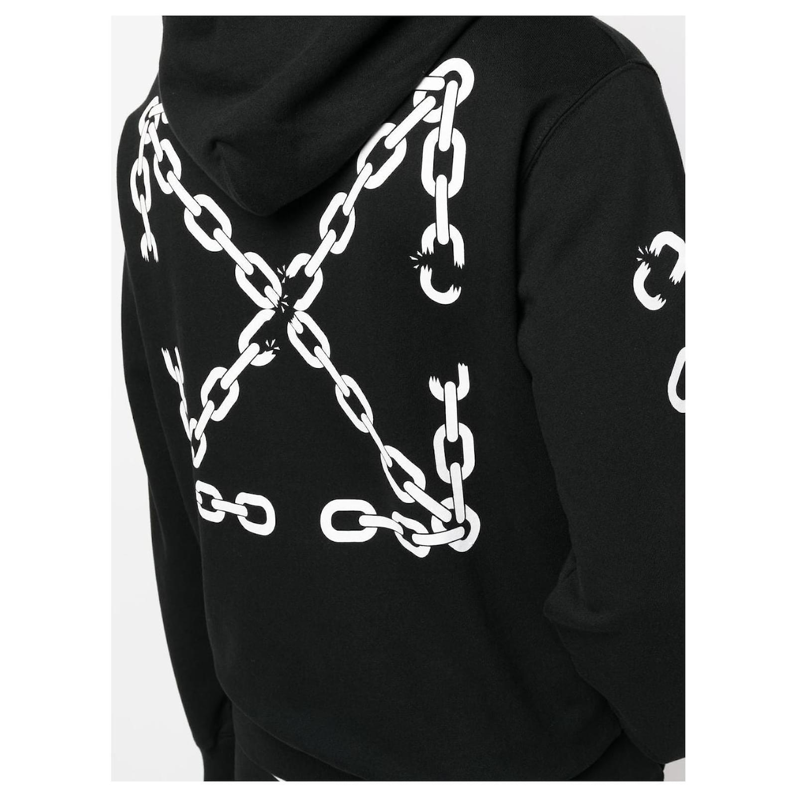 Off White Off-White Chain Arrow Hoodie Black Cotton ref.703146 - Joli Closet