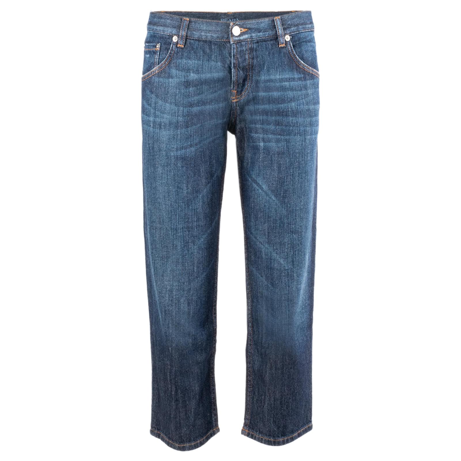 Prada Capri Jeans Dark red Cotton ref.703525 - Joli Closet