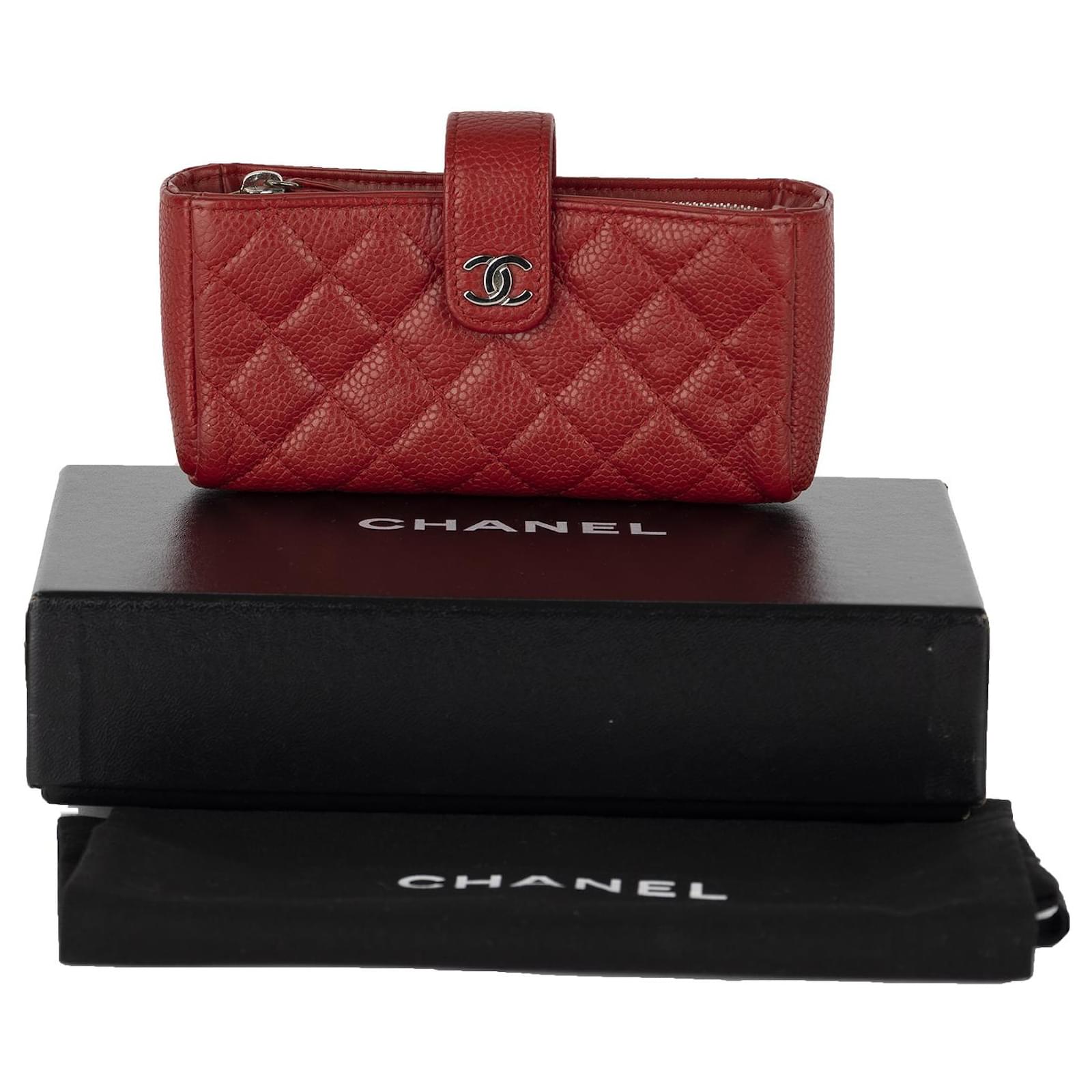 CHANEL Caviar Quilted O-Mini Phone Holder Clutch-US