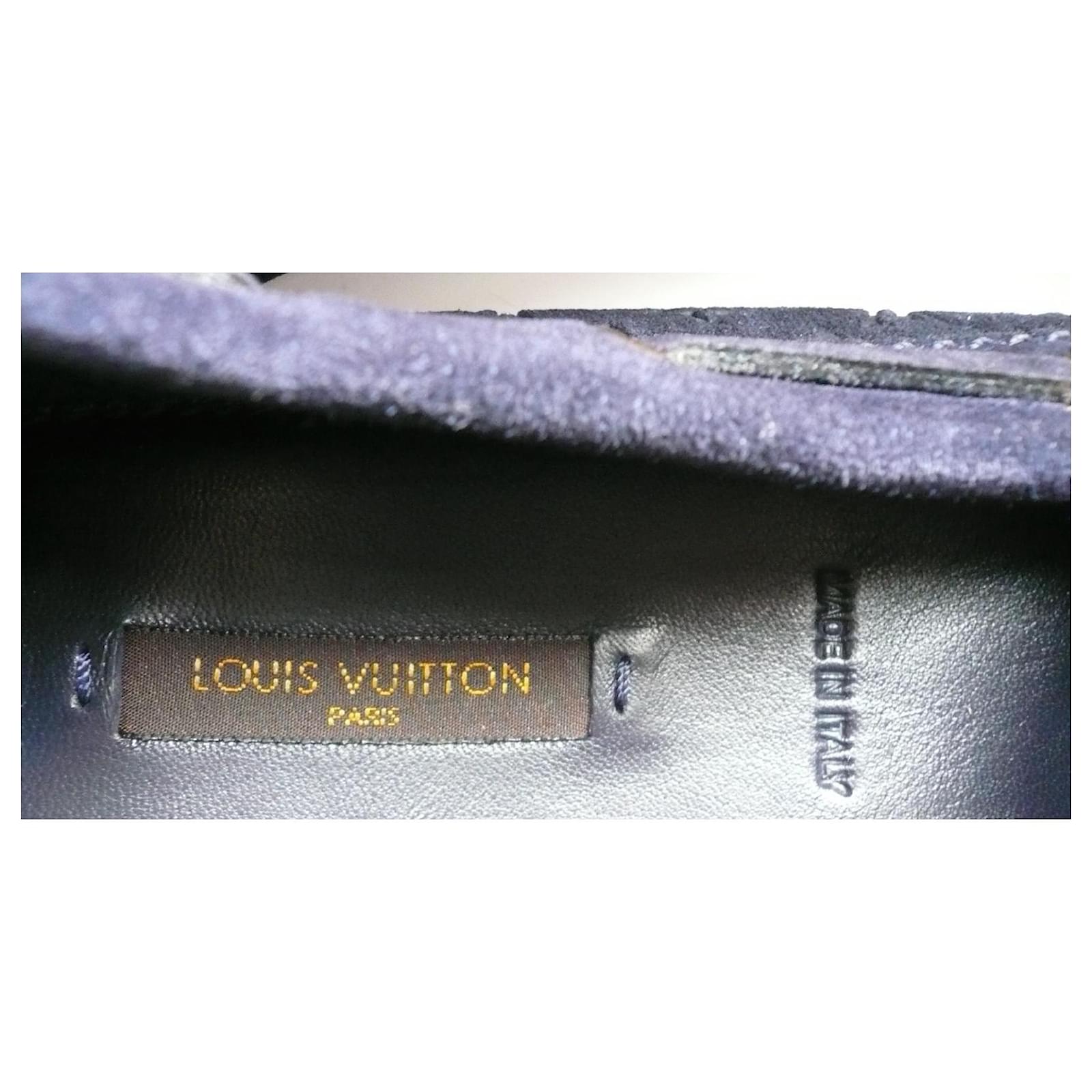 LOUIS VUITTON Navy suede studded loafers / GLORIA FLAT LOAFER T39 NEW IT  Navy blue Deerskin ref.705417 - Joli Closet