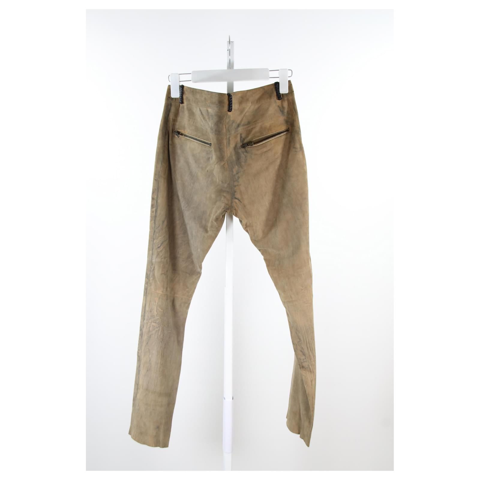 Autre Marque Stephanie Vaille pants 38 Beige Leather ref.705635