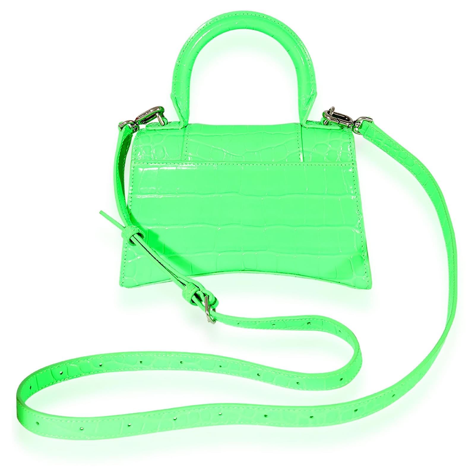 Balenciaga Green XS Croc Hourglass Bag – BlackSkinny