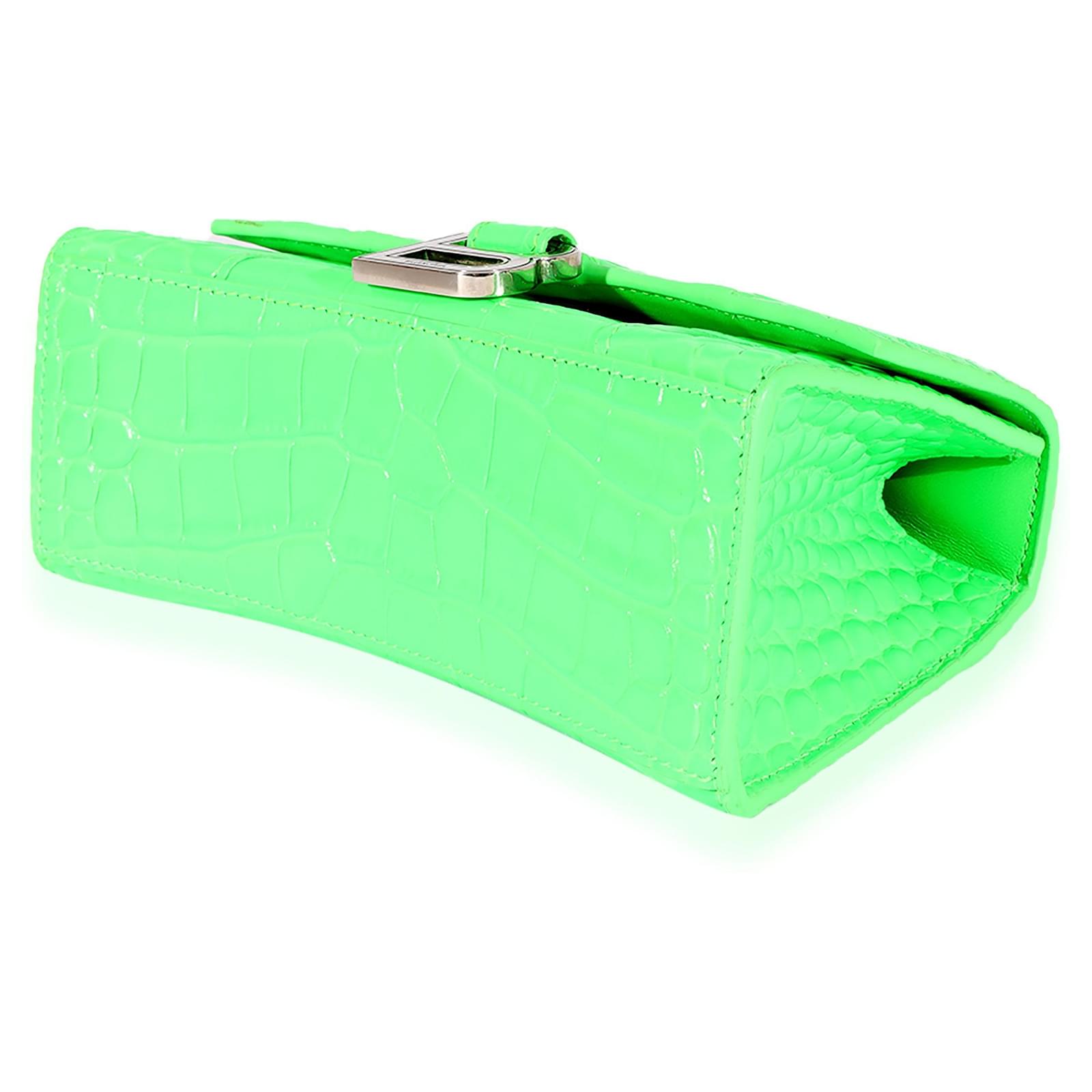 Balenciaga Green XS Croc Hourglass Bag – BlackSkinny