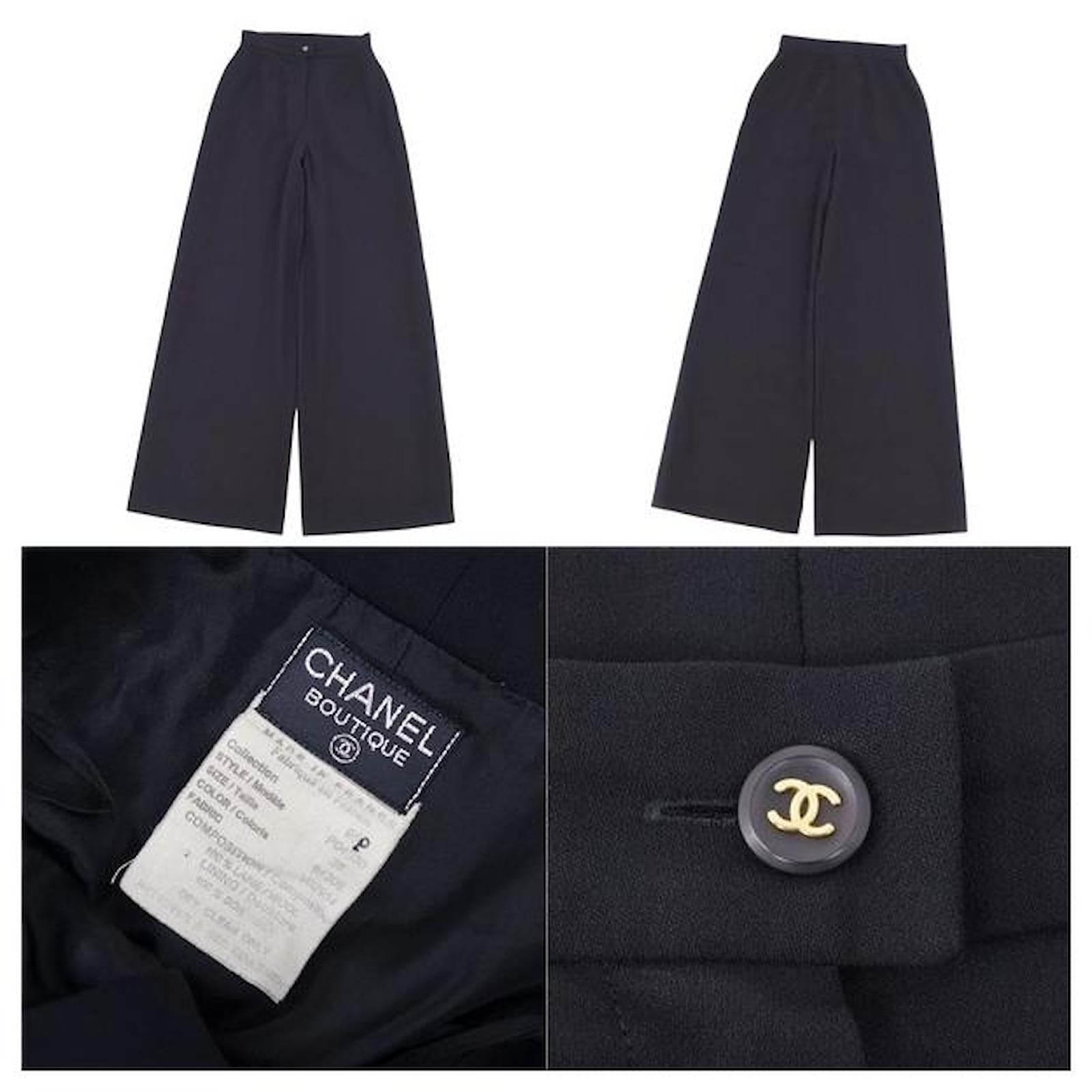 Vintage Chanel Black Linen Pants