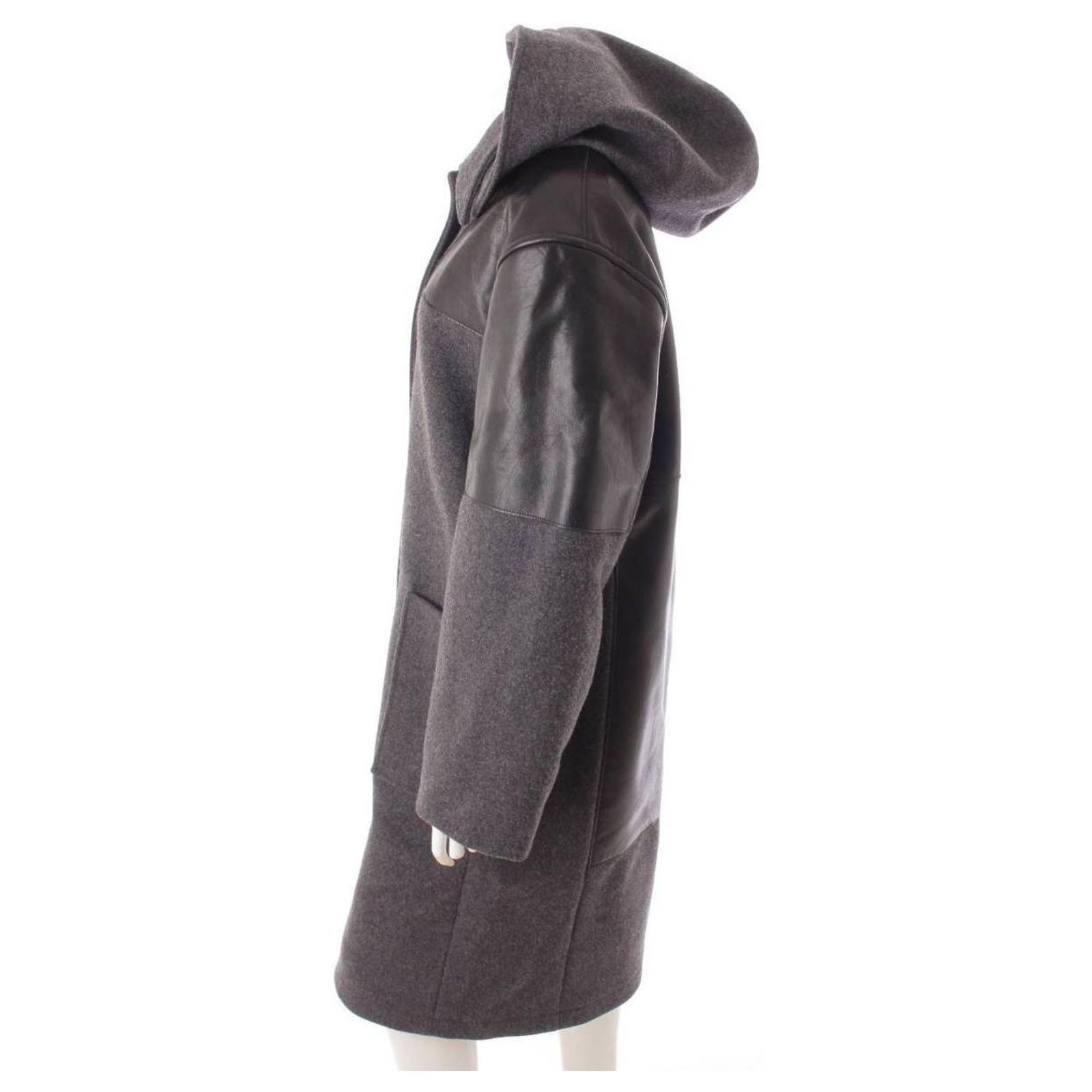 Jupe CÉLINE Phoebe Philo - Taille 36 - Cuir Et Laine - Style Crayon - Occasion Très Bon État