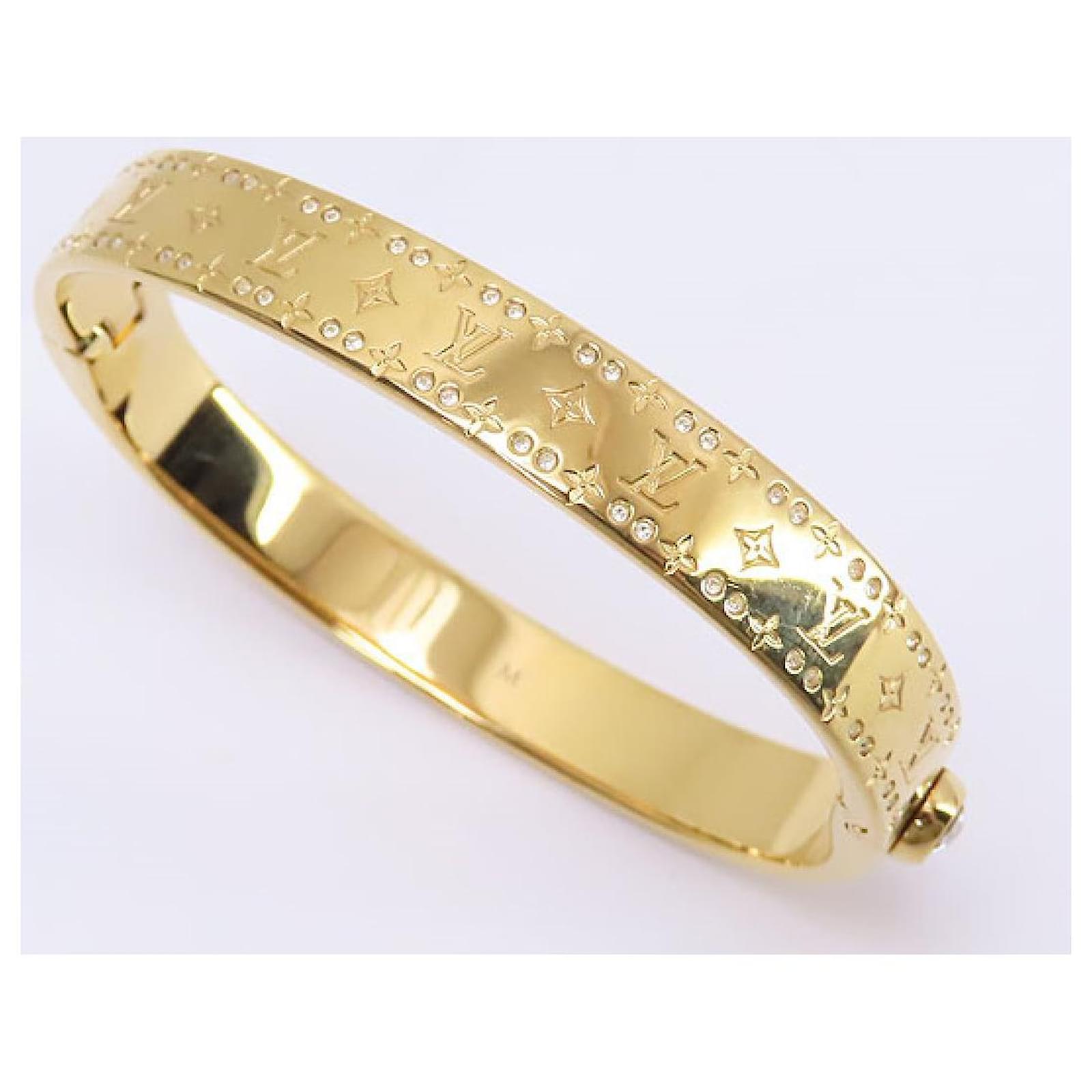 Louis Vuitton - Nanogram Strass Bracelet - Metal & Swarovski Elements - Gold - Size: S - Luxury