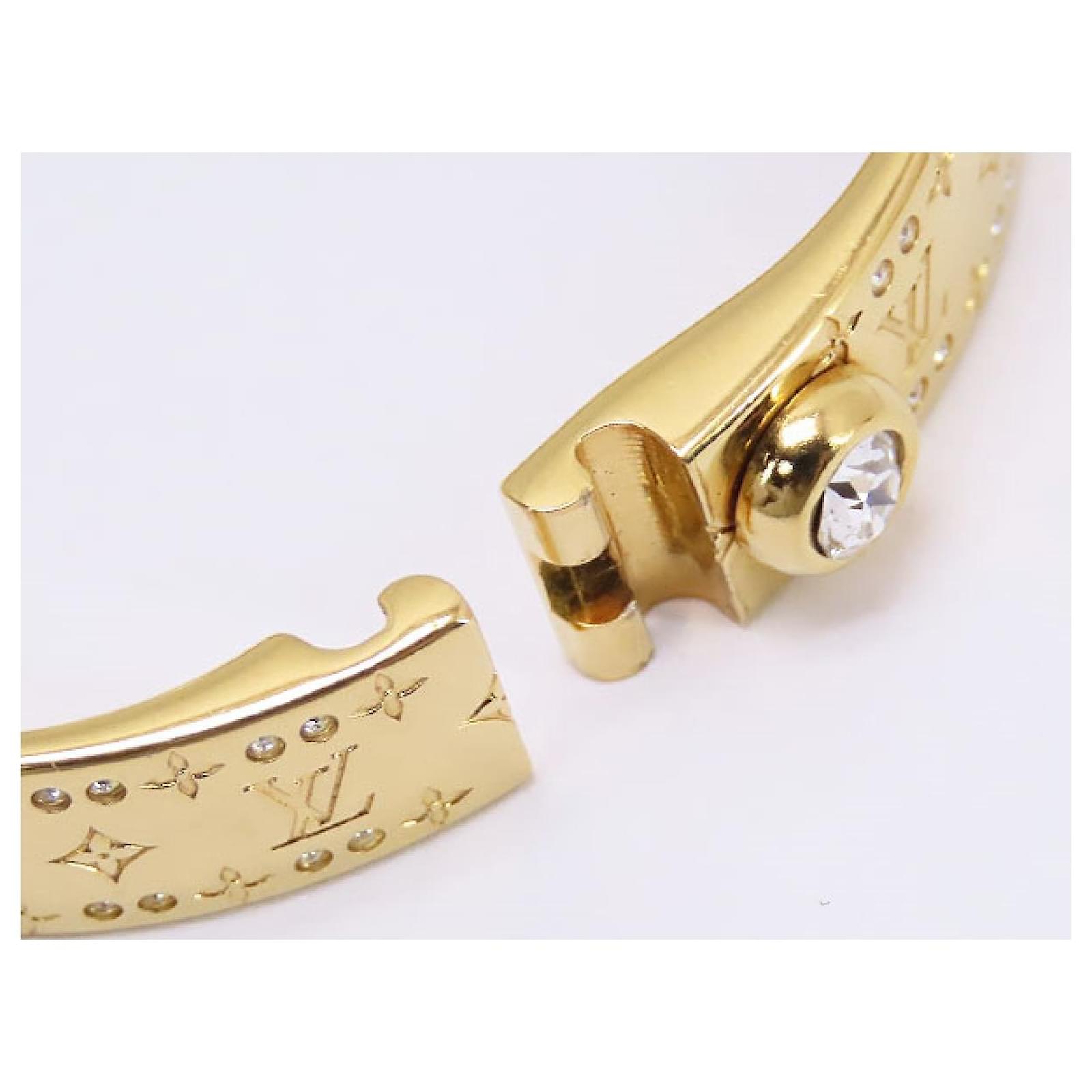 Louis Vuitton Rigid Bracelet Nanogram Strass Bangle Gold Metal Swarovski  Rhinestone Golden ref.707754 - Joli Closet