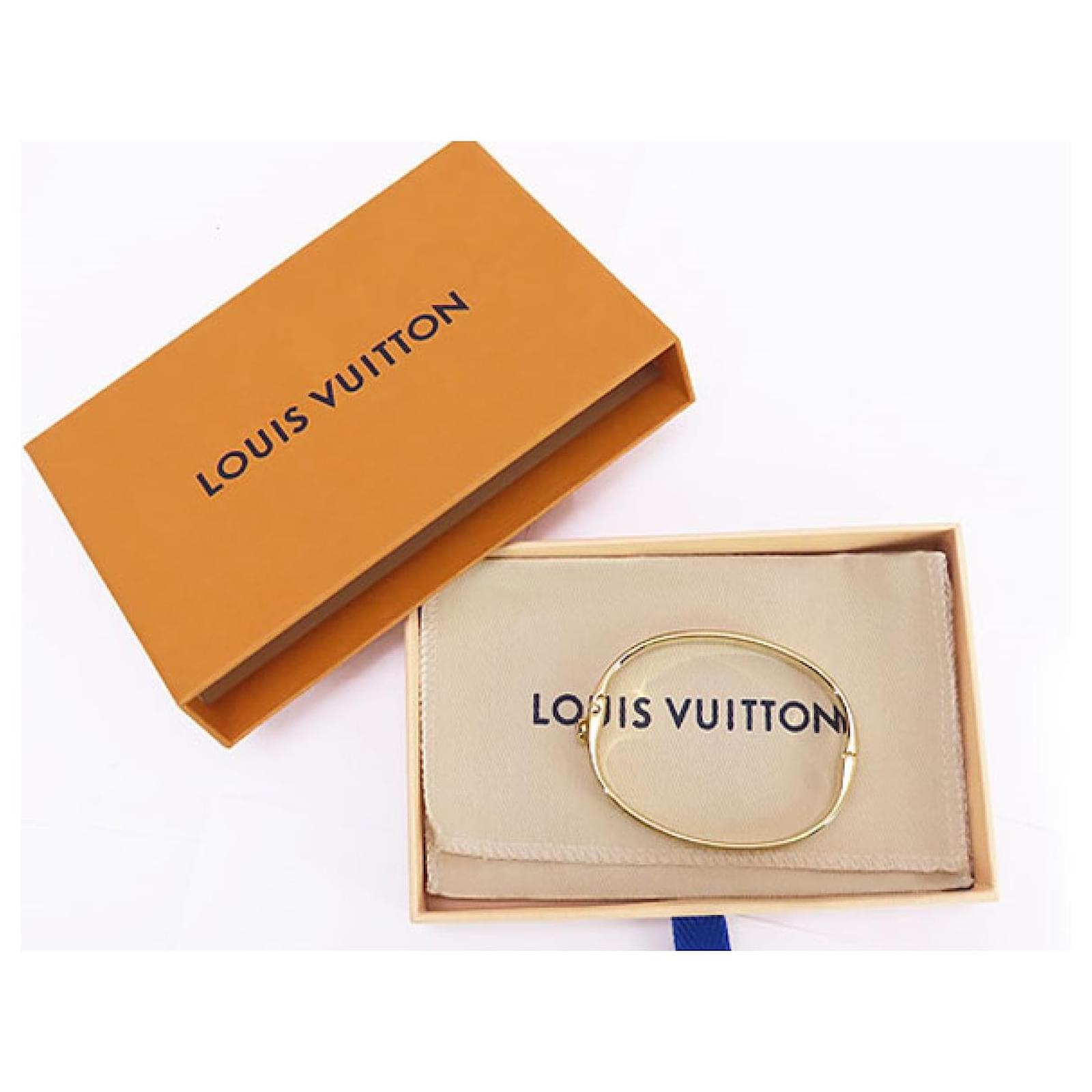 * Louis Vuitton Rigid Bracelet Nanogram Strass Bangle Gold Metal ...