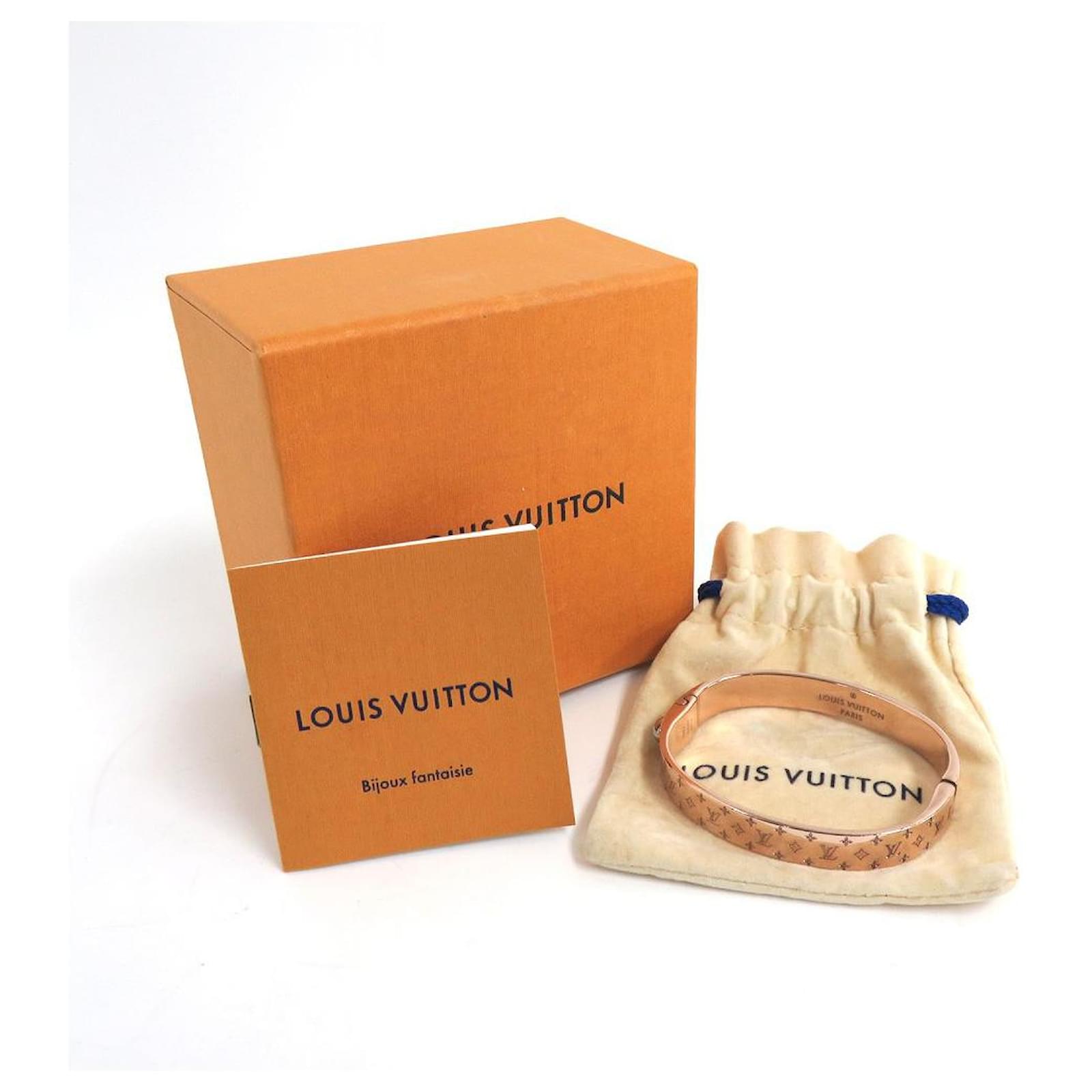 Louis Vuitton Cuff Monogram Bangle Bracelet M00253 Pink Gold Metal Pawnsh  010501