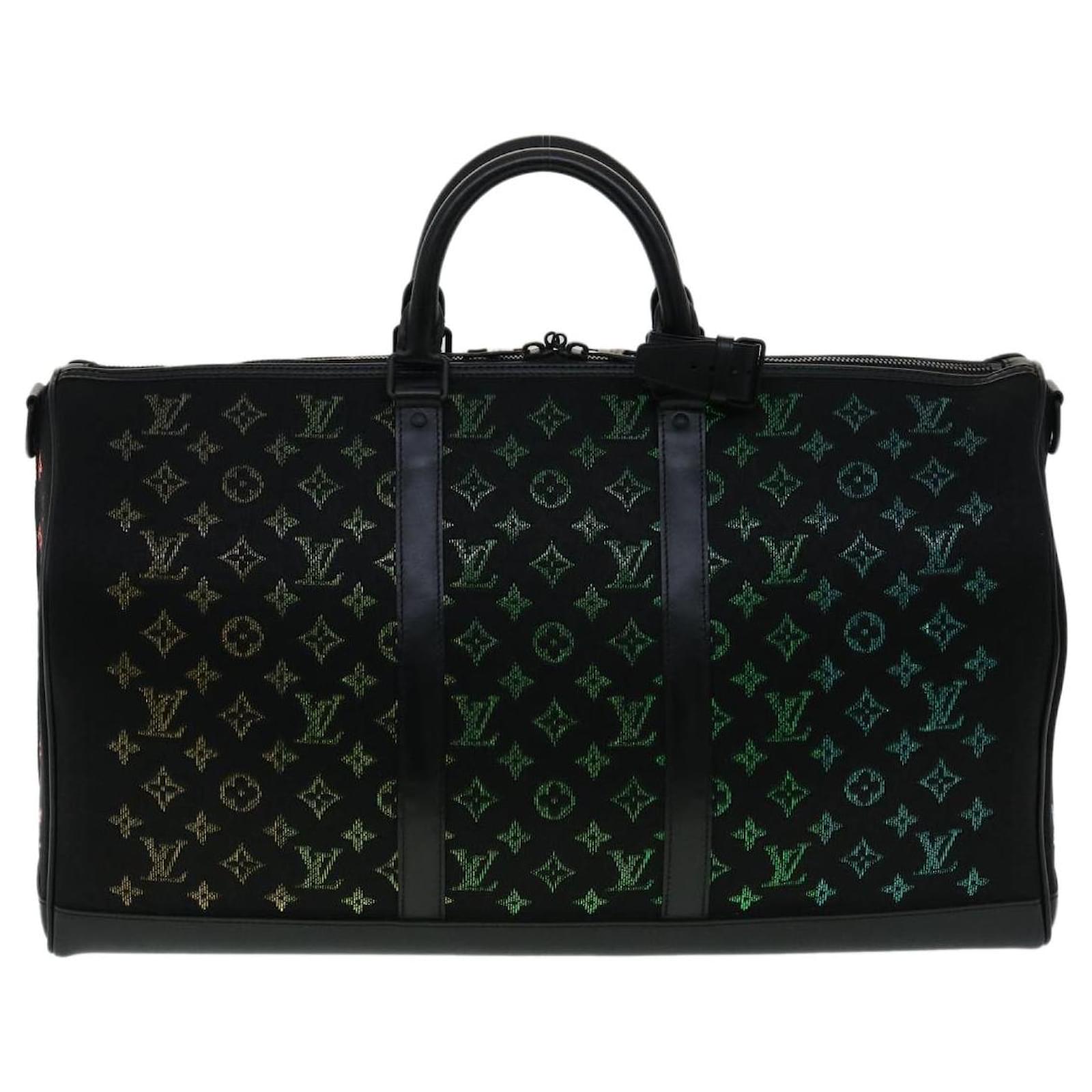 Keepall light up cloth travel bag Louis Vuitton Black in Cloth