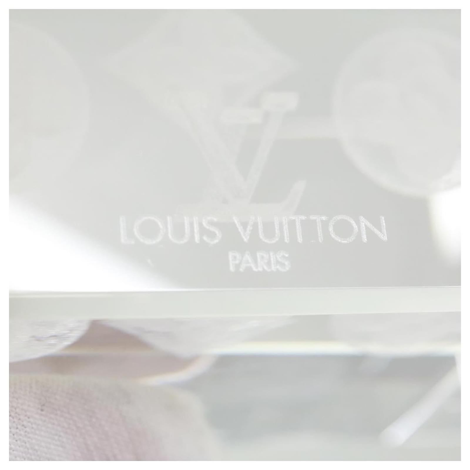 LOUIS VUITTON Monogram Pattern Paper weight Glass VIP only Clear