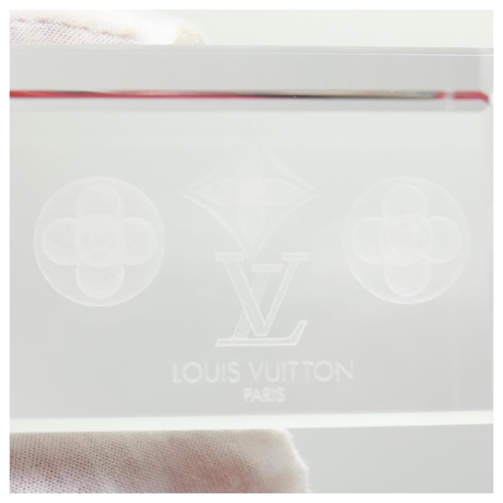 LOUIS VUITTON Crystal Paper Weight Glass VIP Only Clear LV Auth