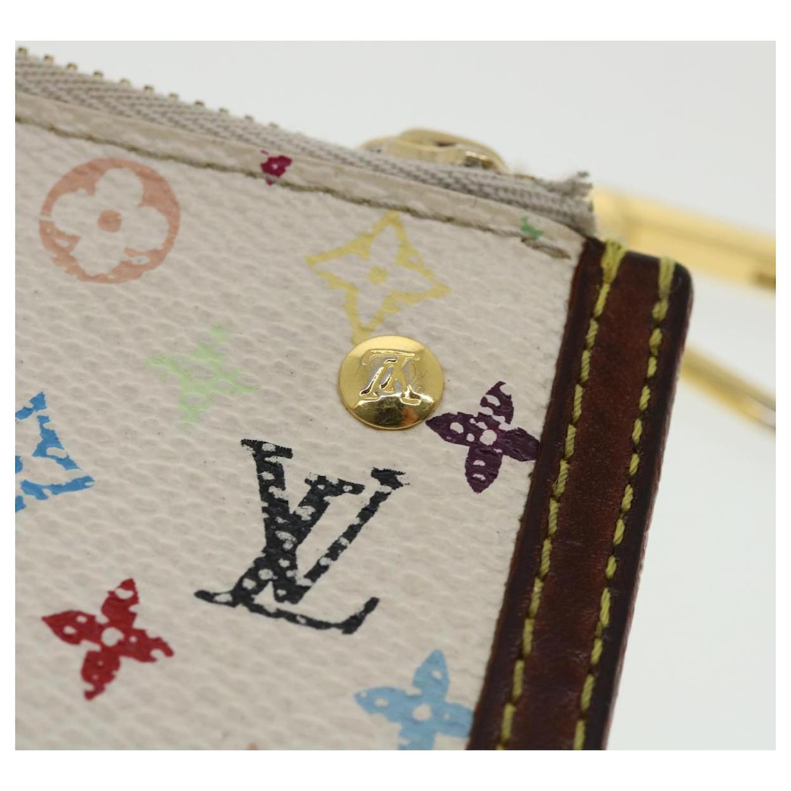 LOUIS VUITTON Multicolor Pochette Cles CoinPurse Vintage White M93734 Auth  tb208 ref.707889 - Joli Closet