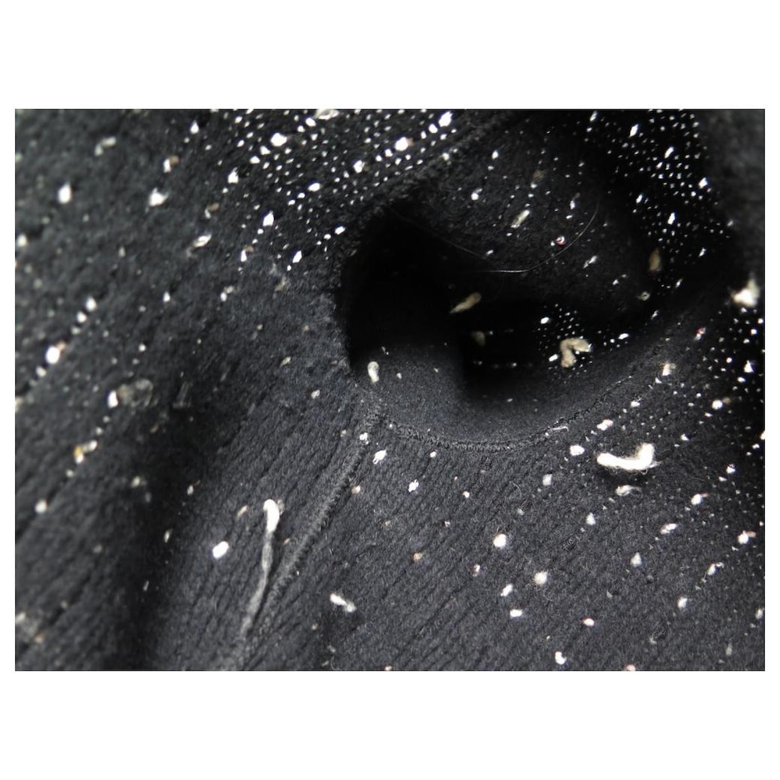 4.8K New Chanel 2015 Tweed Gray Crop Jacket 38 40 42 6 8 10 Coat