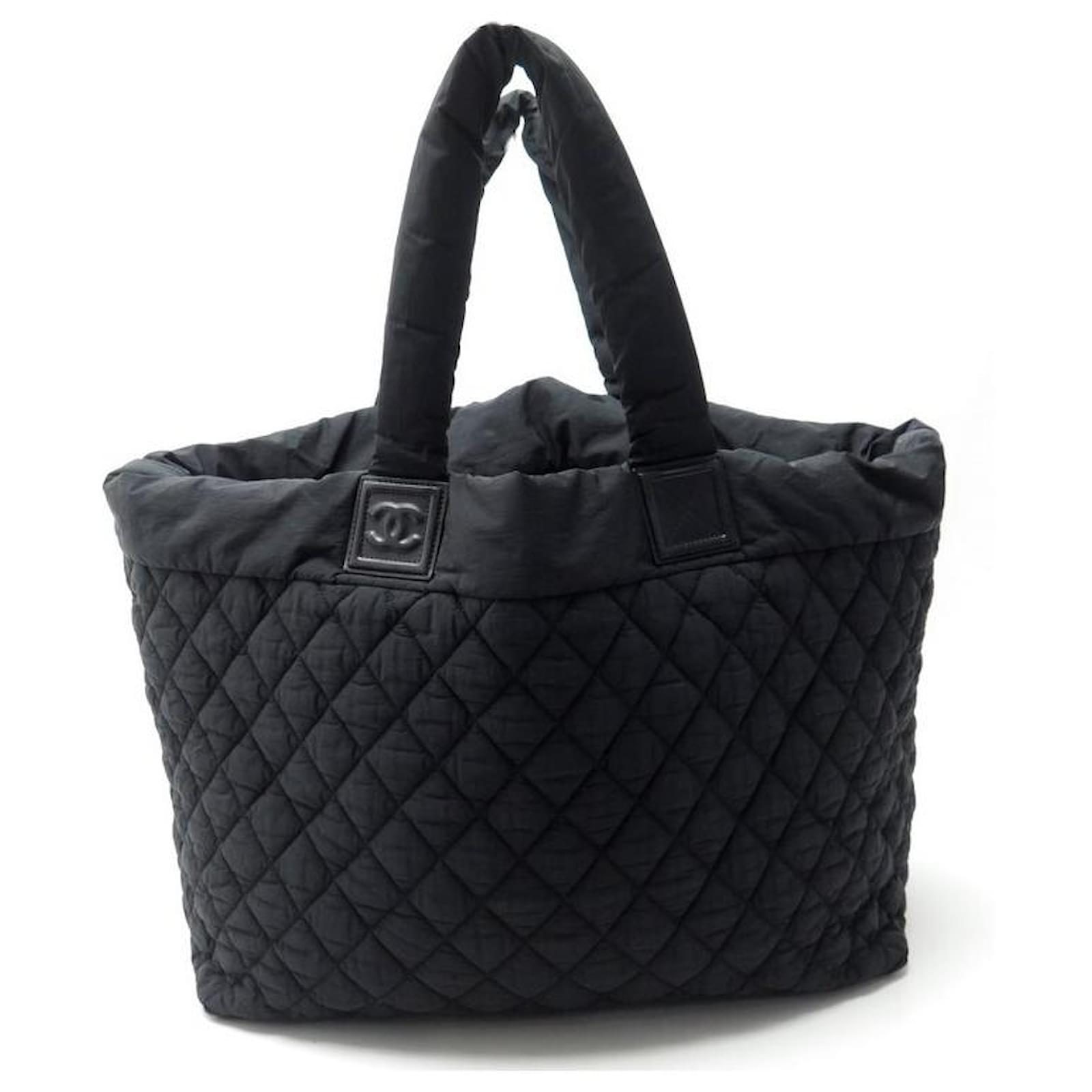 CHANEL COCOON XXL TRAVEL BAG BLACK QUILTED NYLON CANVAS HAND BAG