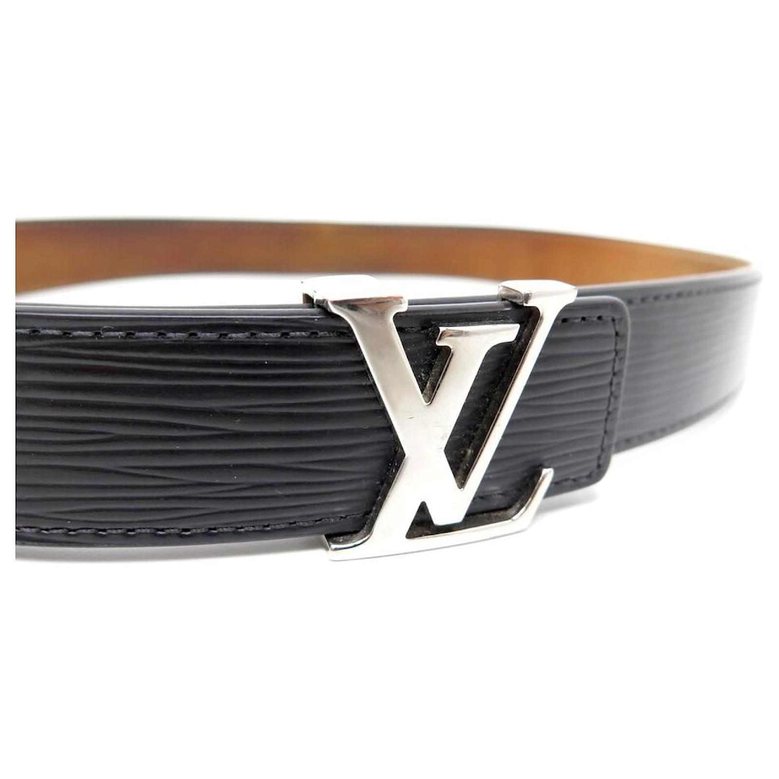 Lv circle leather belt Louis Vuitton Brown size 85 cm in Leather