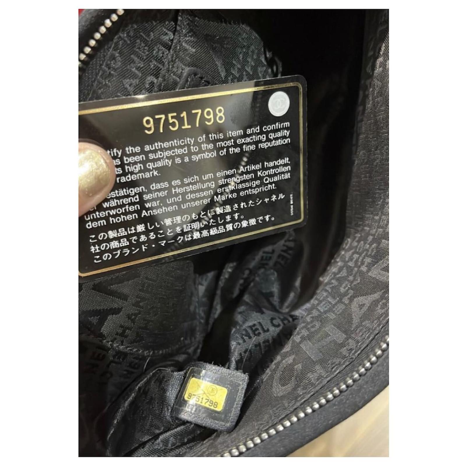 Chanel Black Satin Baguette Pochette Beaded Shoulder Hand Bag from the  2004/2005 collection