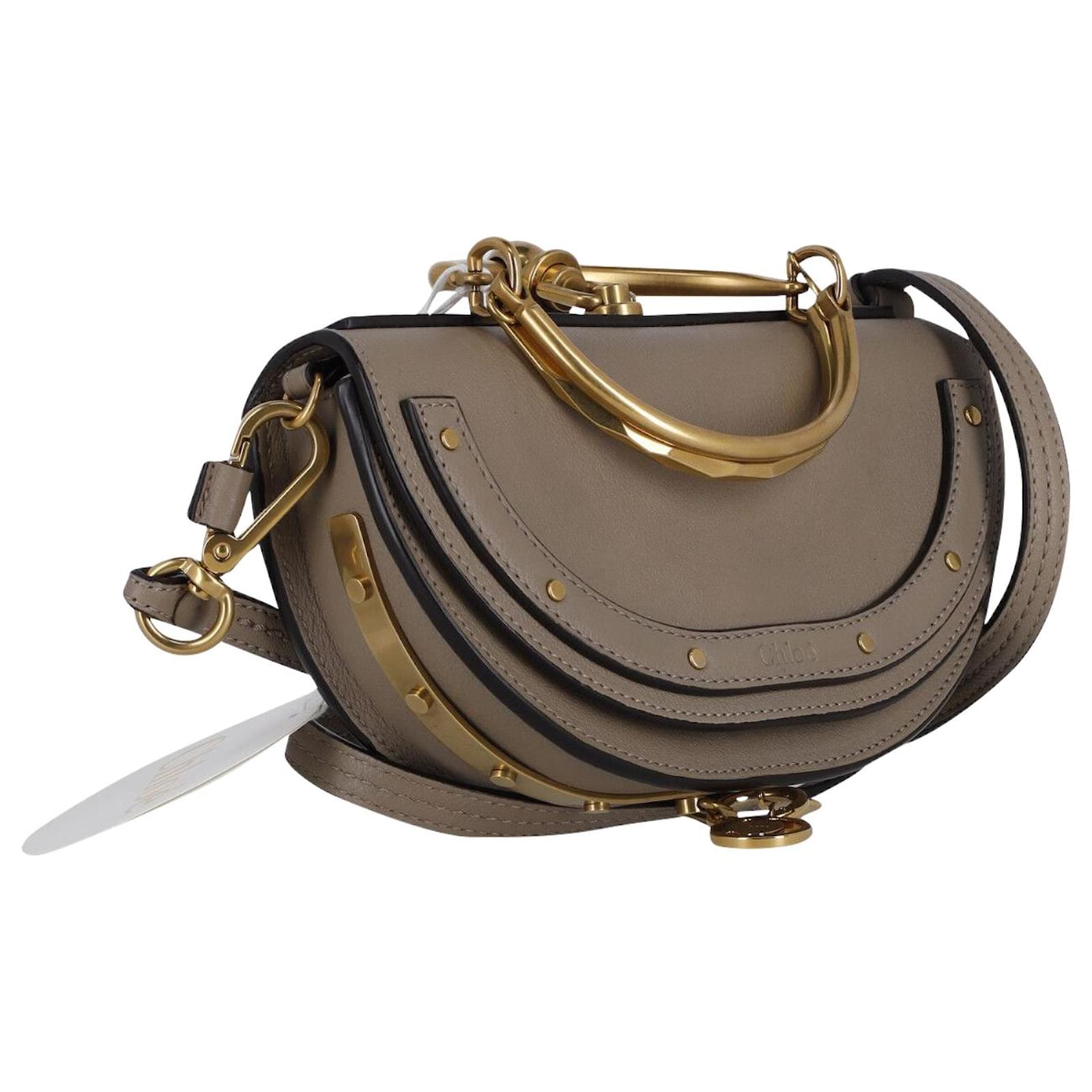 Chloé Nile Minaudière Bag in Beige calf leather Leather Pony-style