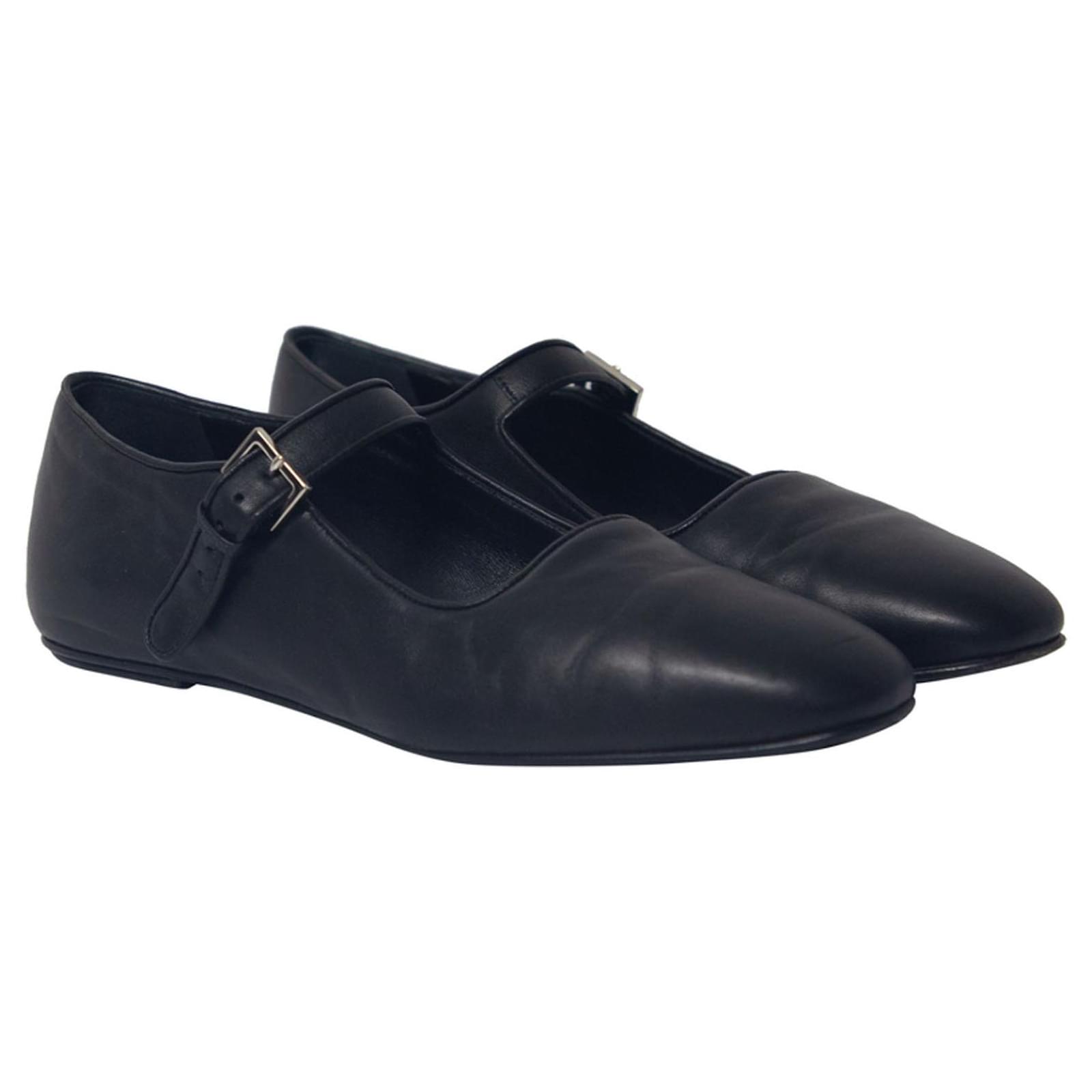 The Row Ava Ballet Flats in Black Leather ref.709718 - Joli Closet