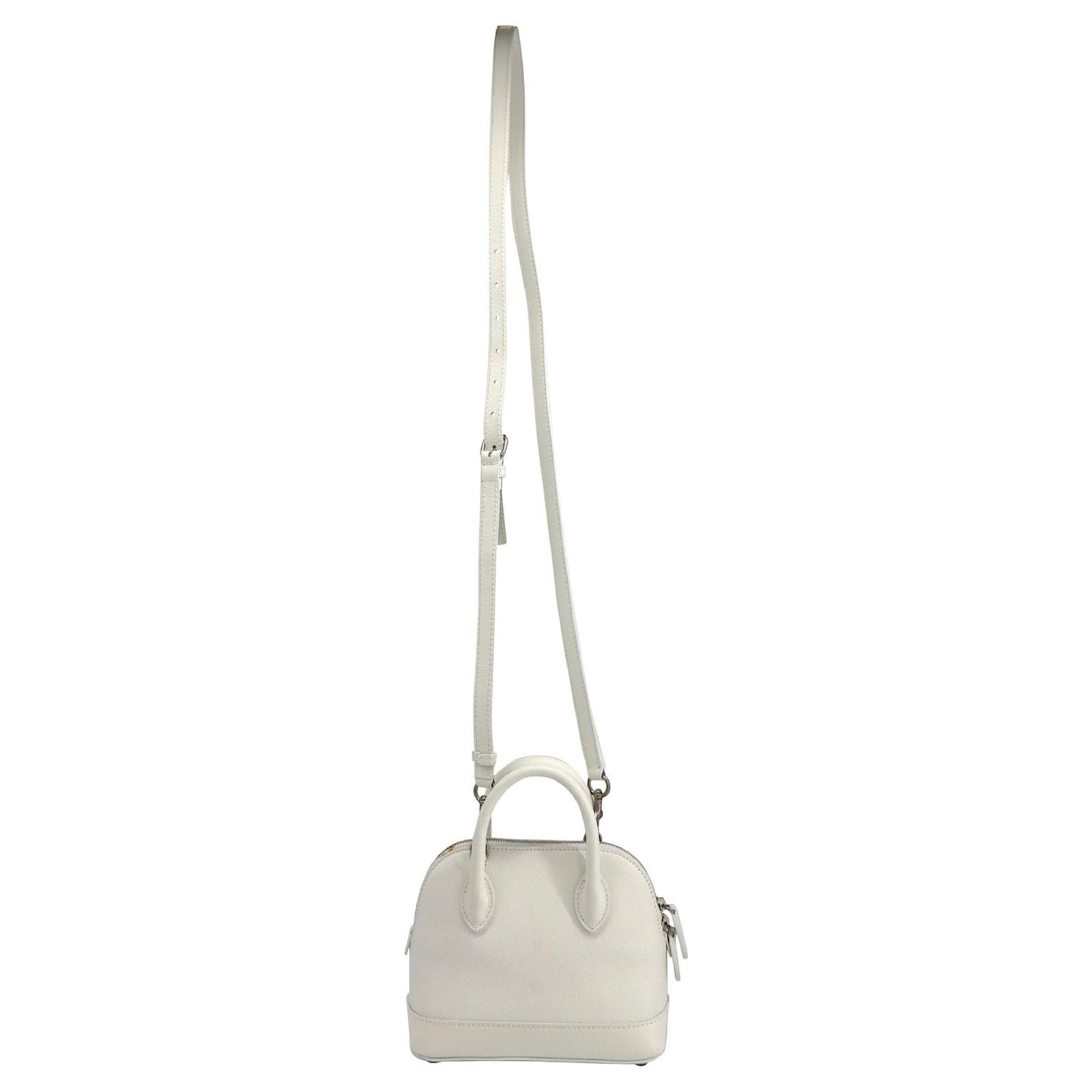 Balenciaga Ville Handle Bag Small in White Calfskin Leather Pony
