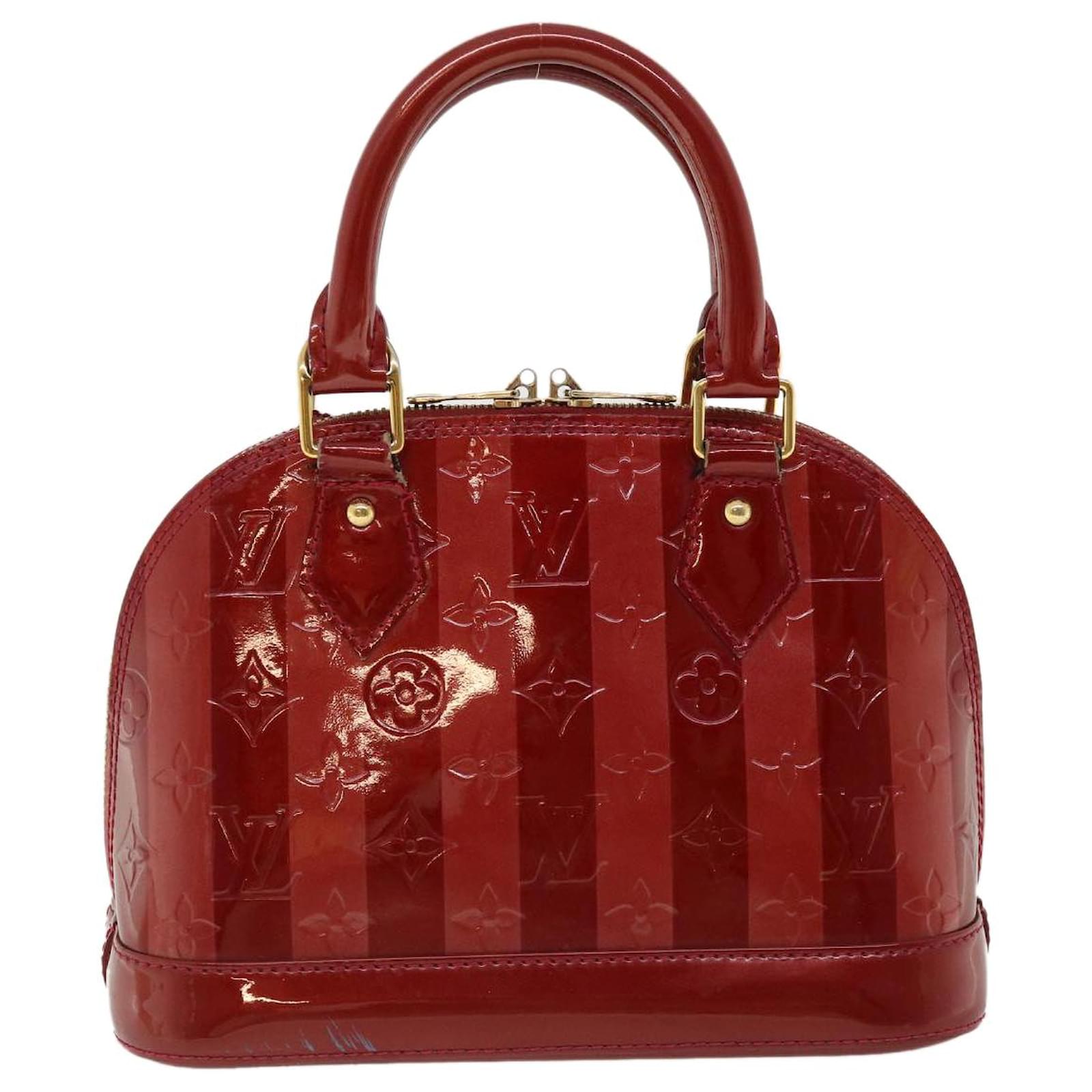 Louis Vuitton Pomme d'Amore Monogram rayures Vernis Alma Bb Gold Hardware, 2011, Red/Pink Womens Handbag