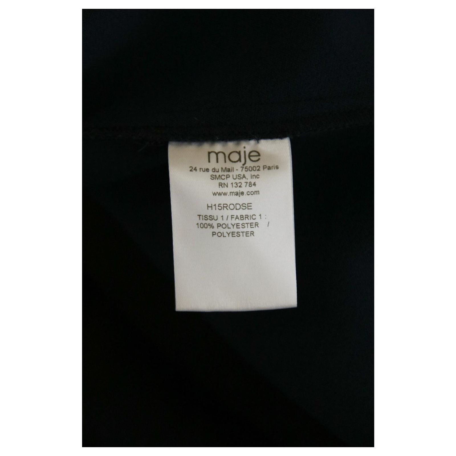 Robe Maje Noire Taille 36 - Occasion Très Bon état, Style Moulant, Matière Laine/acrylique