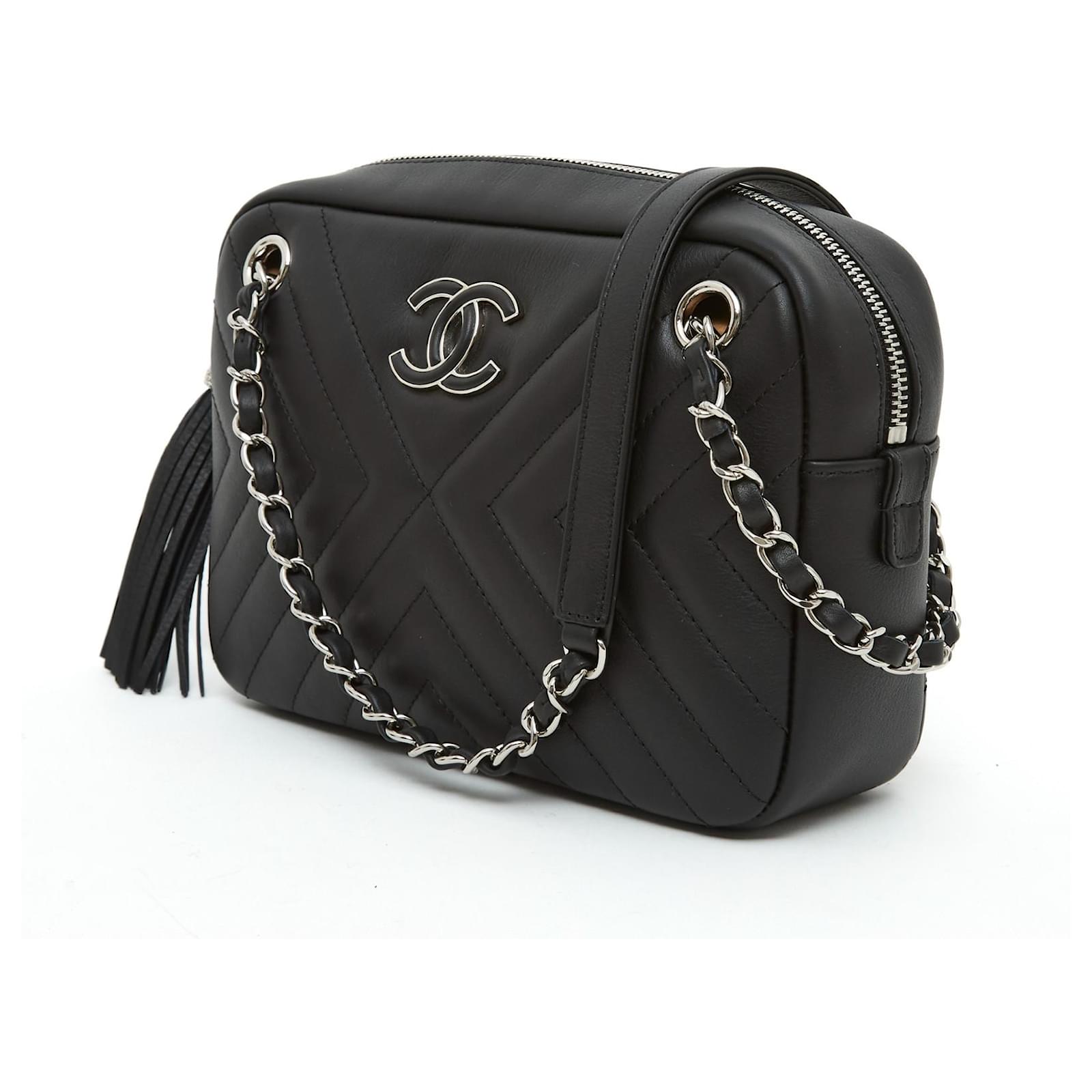 Handbags Chanel Timeless Classic Black Mat Herringbone