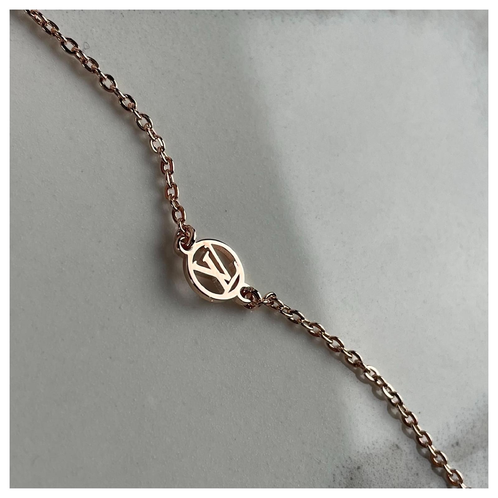 Louis Vuitton Precious Nanogram Tag Necklace Bronze Metal ref