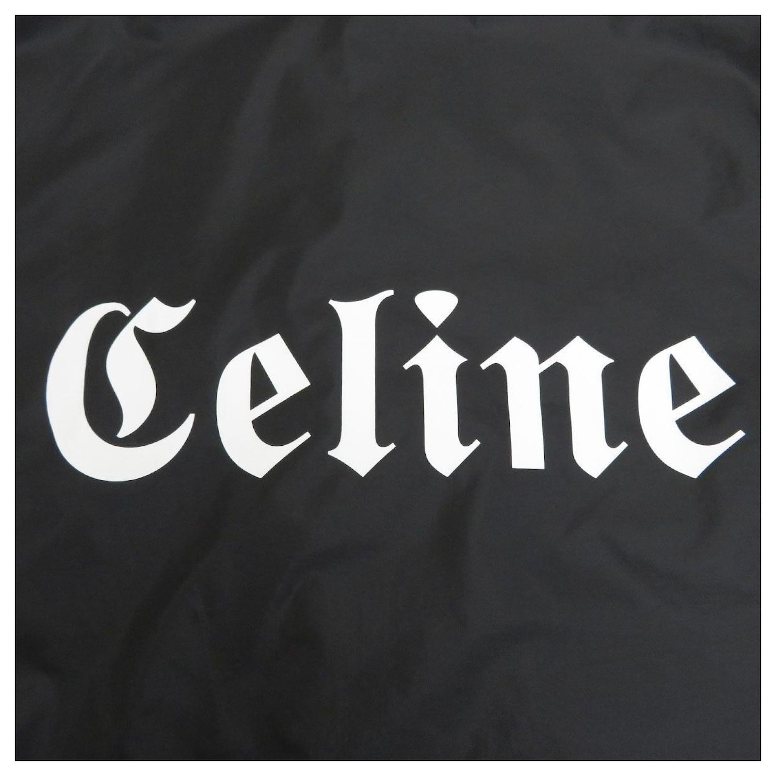 Céline *Celine Initial LogoNylonjacke Schwarz Polyester Viskose