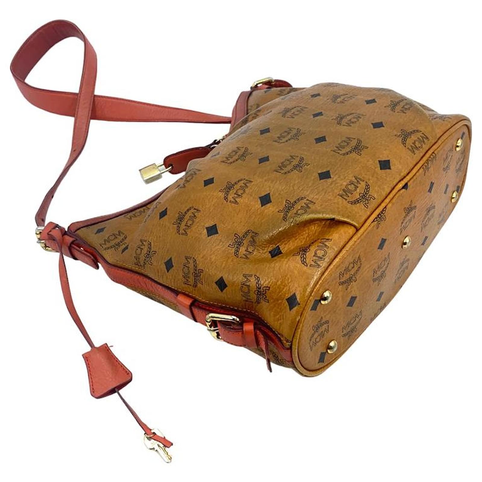 MCM, Bags, Mcm Hobo Bag Medium Cognac Light Red