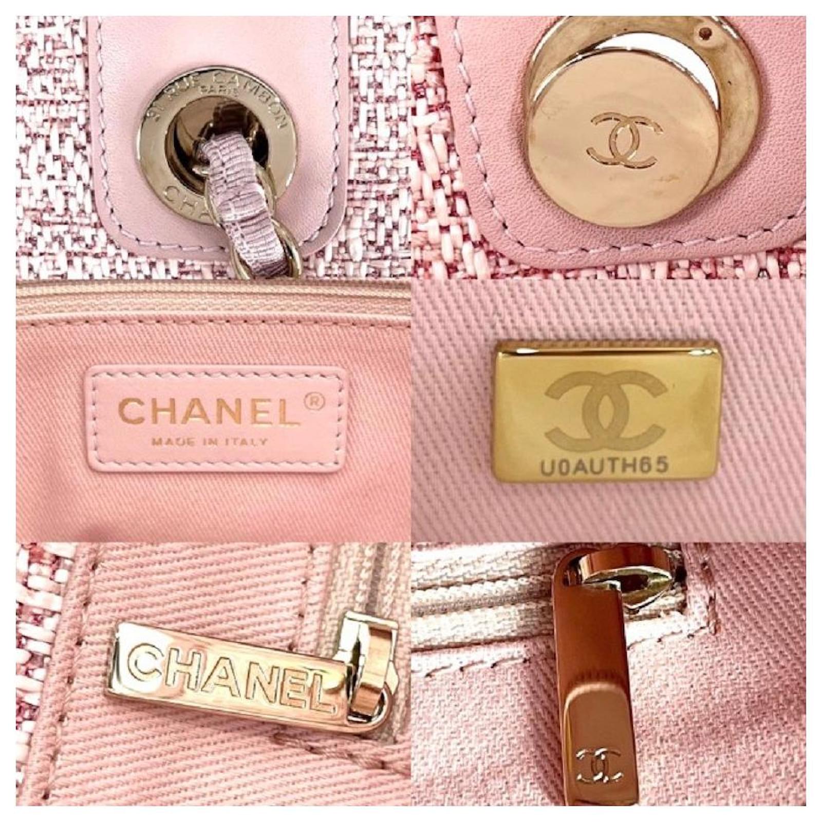 chanel pink deauville tote