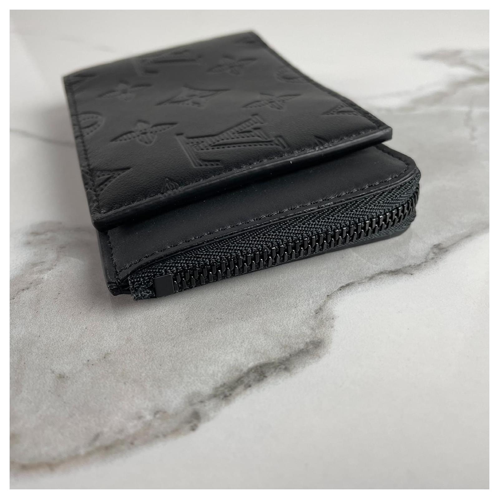 Authentic Louis Vuitton Black Monogram Shadow Calf Leather Wallet