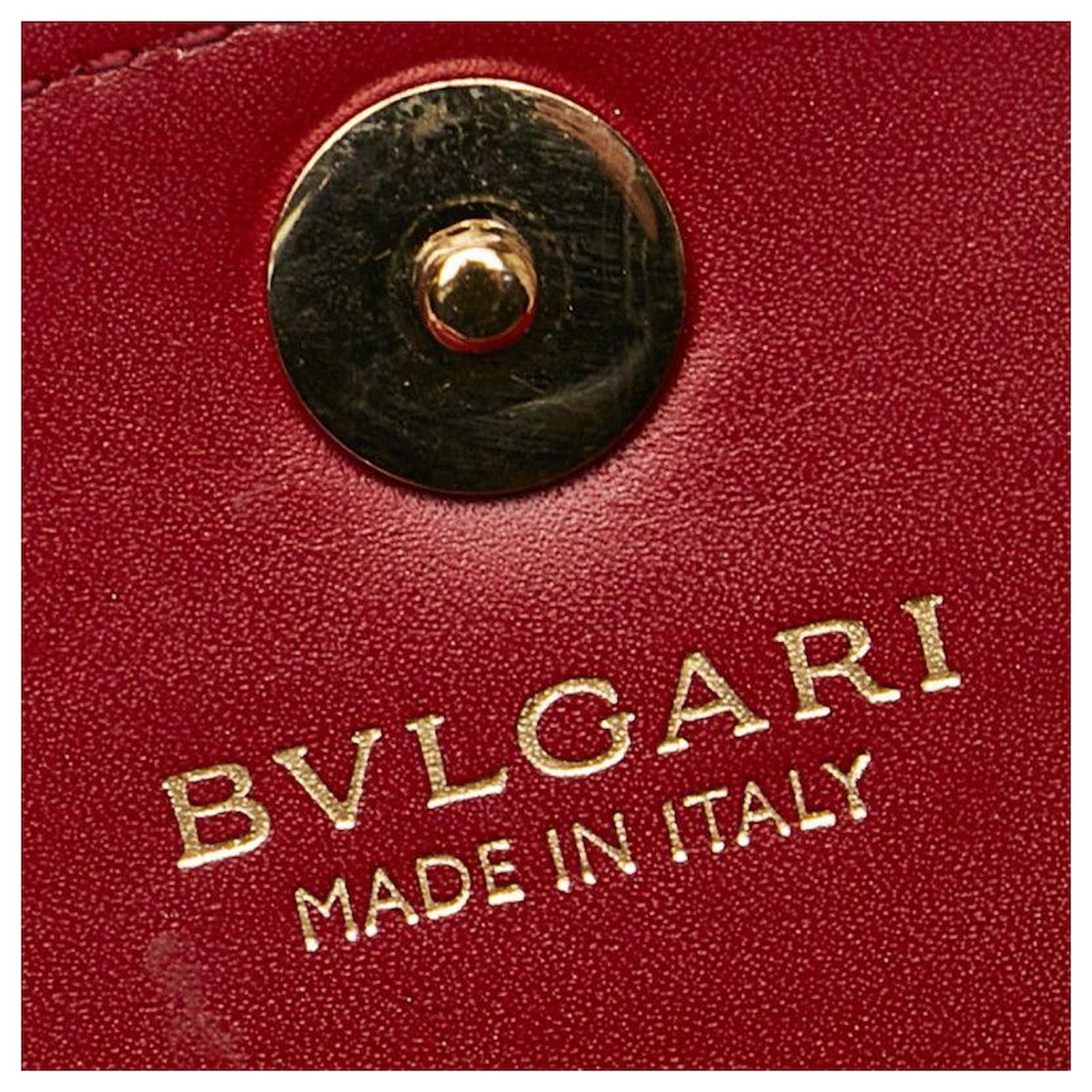 Bulgari bvlgari Serpenti Forever Leather Wallet red Pony-style calfskin  ref.712884 - Joli Closet