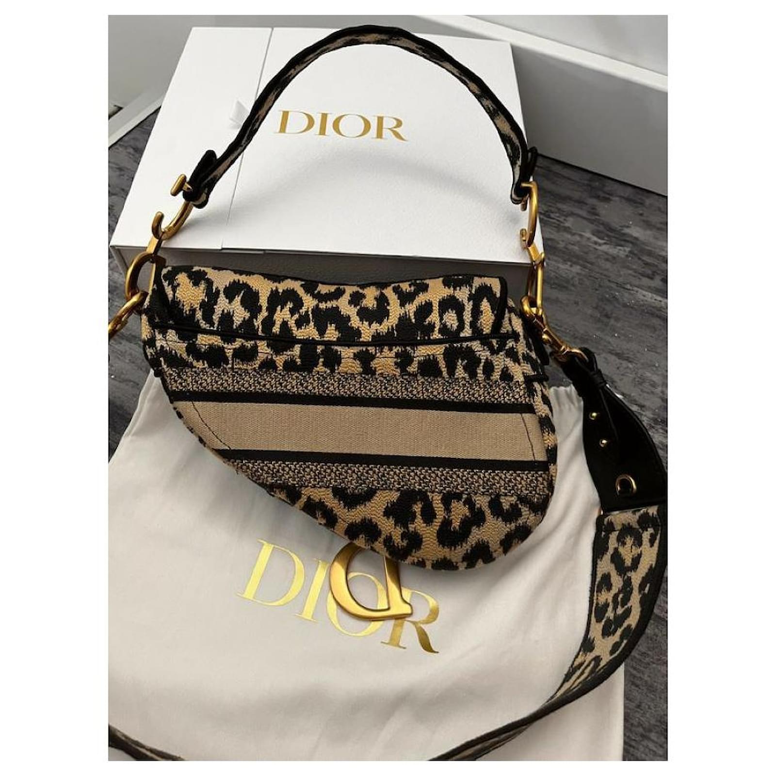 Dior Gray Mizza Embroidery Leopard Saddle Bag 96d729s at 1stDibs
