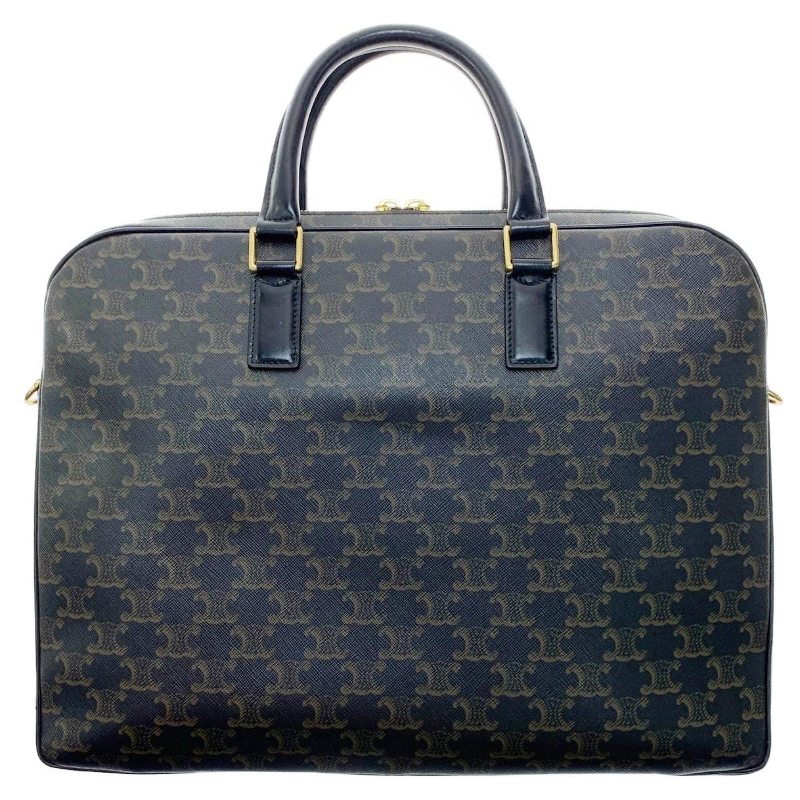 Céline *CELINE Celine business bag briefcase Brown Black Leather ref ...