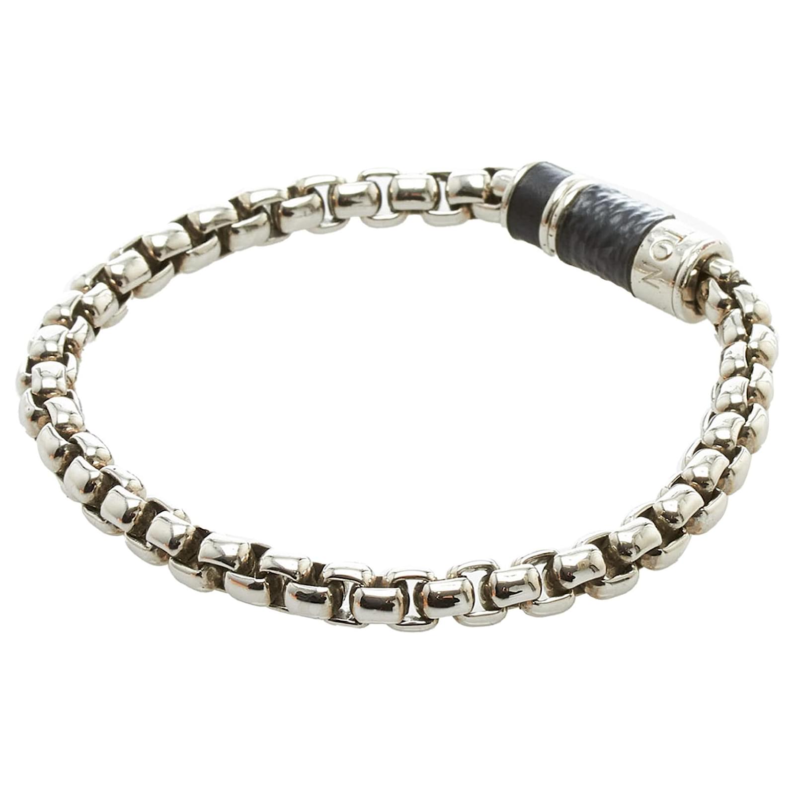 LOUIS VUITTON Monogram Eclipse Bracelet Chain Bracelet metal Silver Auth  31032 Silvery ref.630560 - Joli Closet
