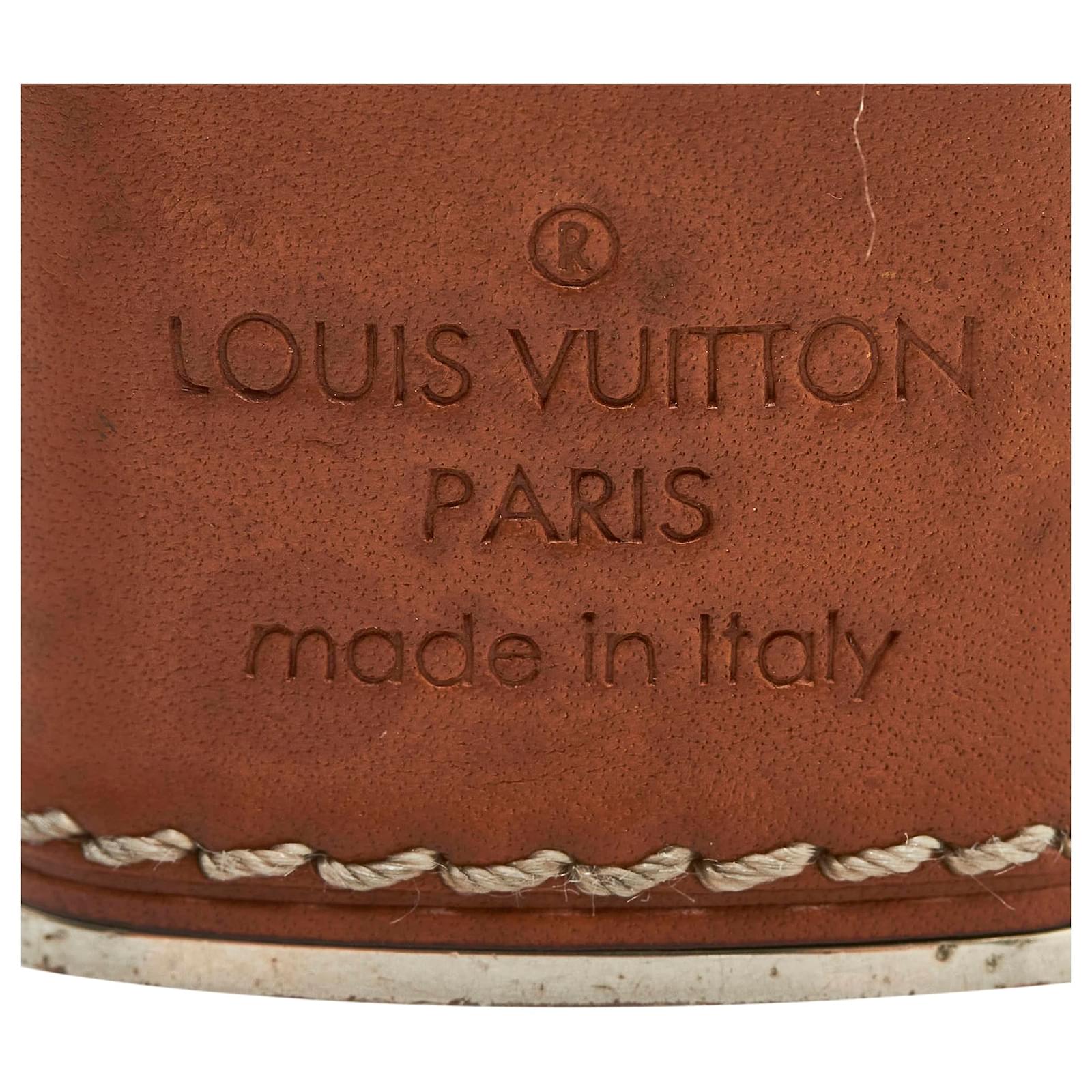 Louis Vuitton Silver Lock and Key Bag Charm Brown Silvery Leather Metal  Pony-style calfskin ref.714586 - Joli Closet