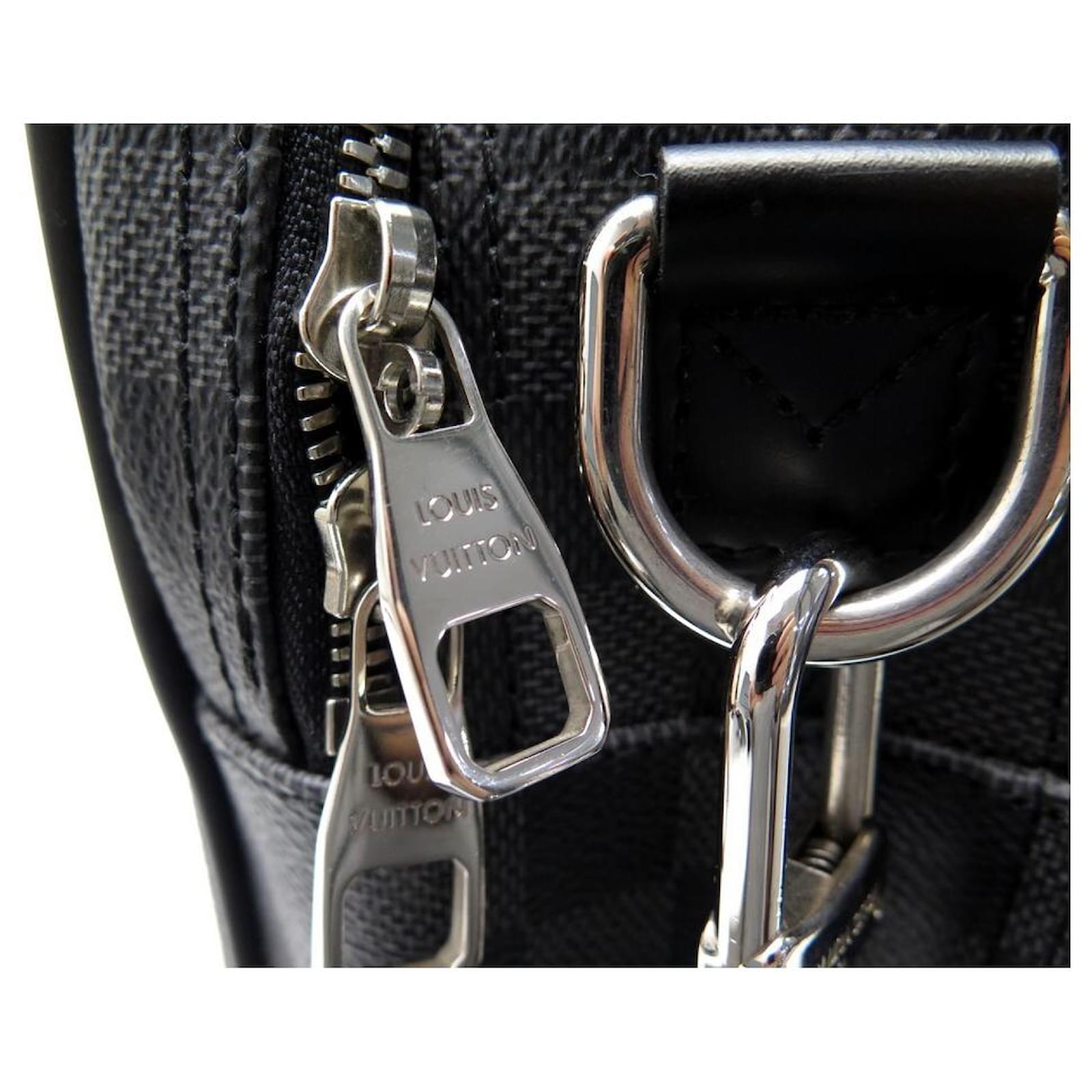 Auth Louis Vuitton Damier Graphite Overnight N41004 Men's Briefcase