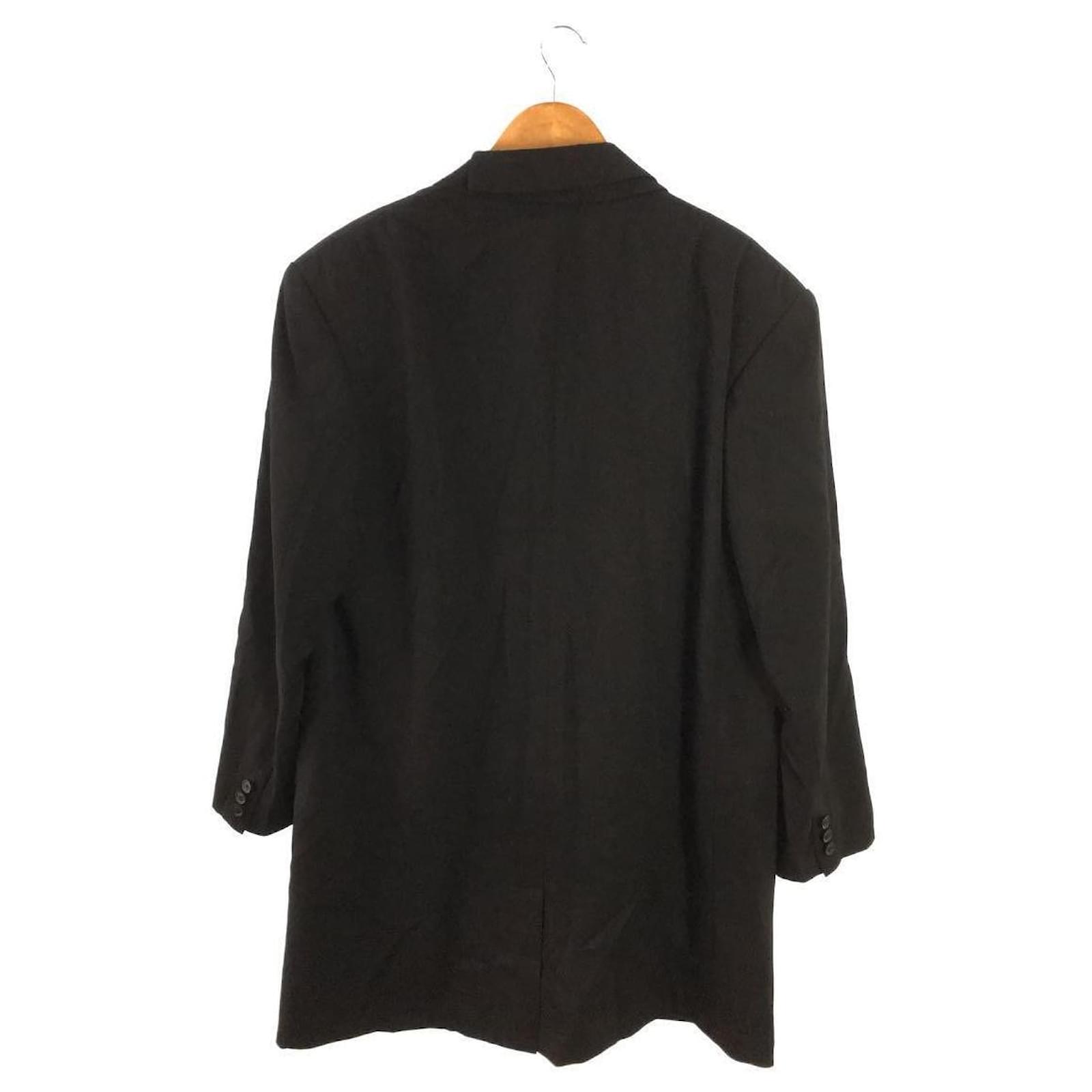 Yohji Yamamoto Plus Noir +noir wool 2B modified Chester long coat outer NX-J01-100 black 2