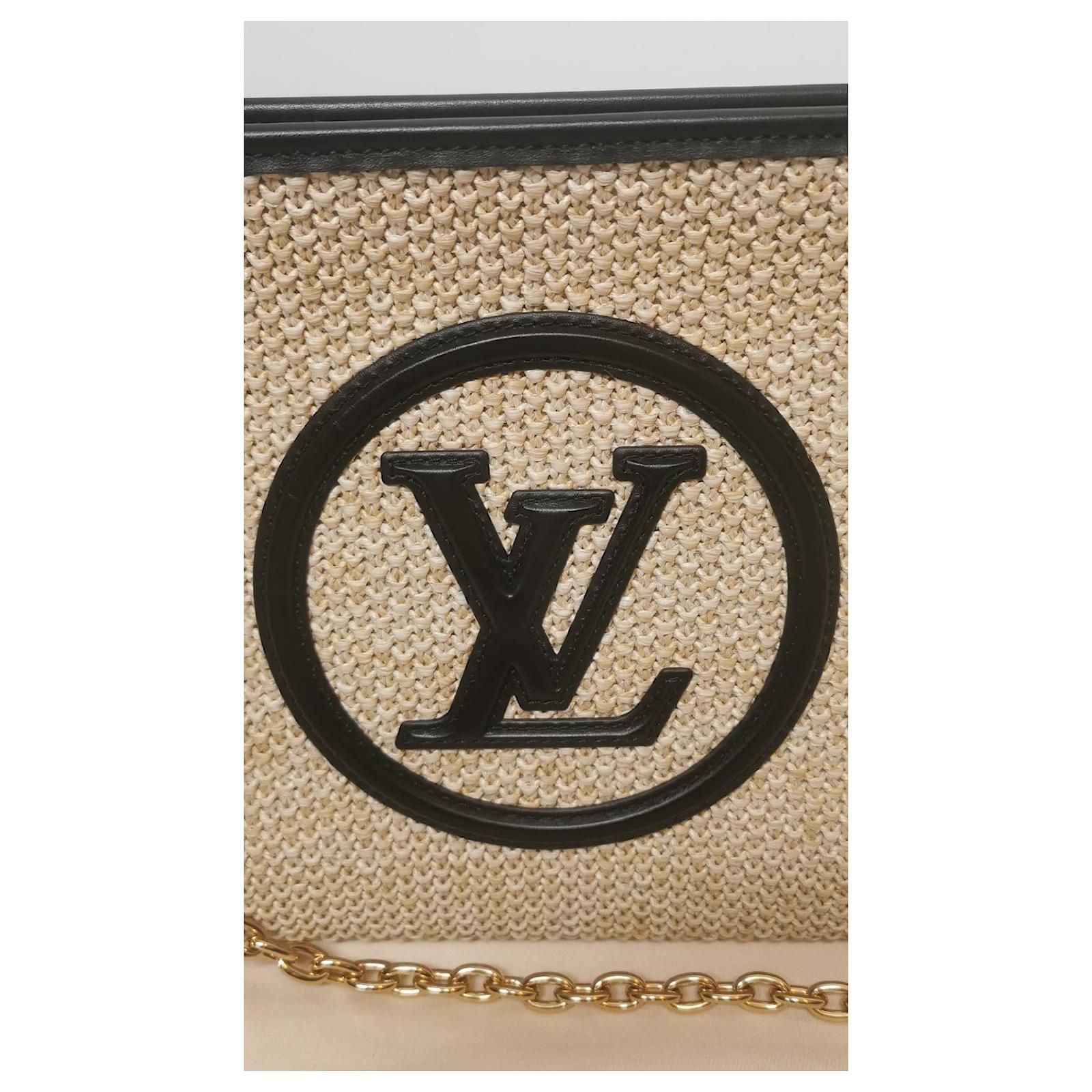 Louis Vuitton Toiletry pouch Beige Leather Straw Wicker Cellulose