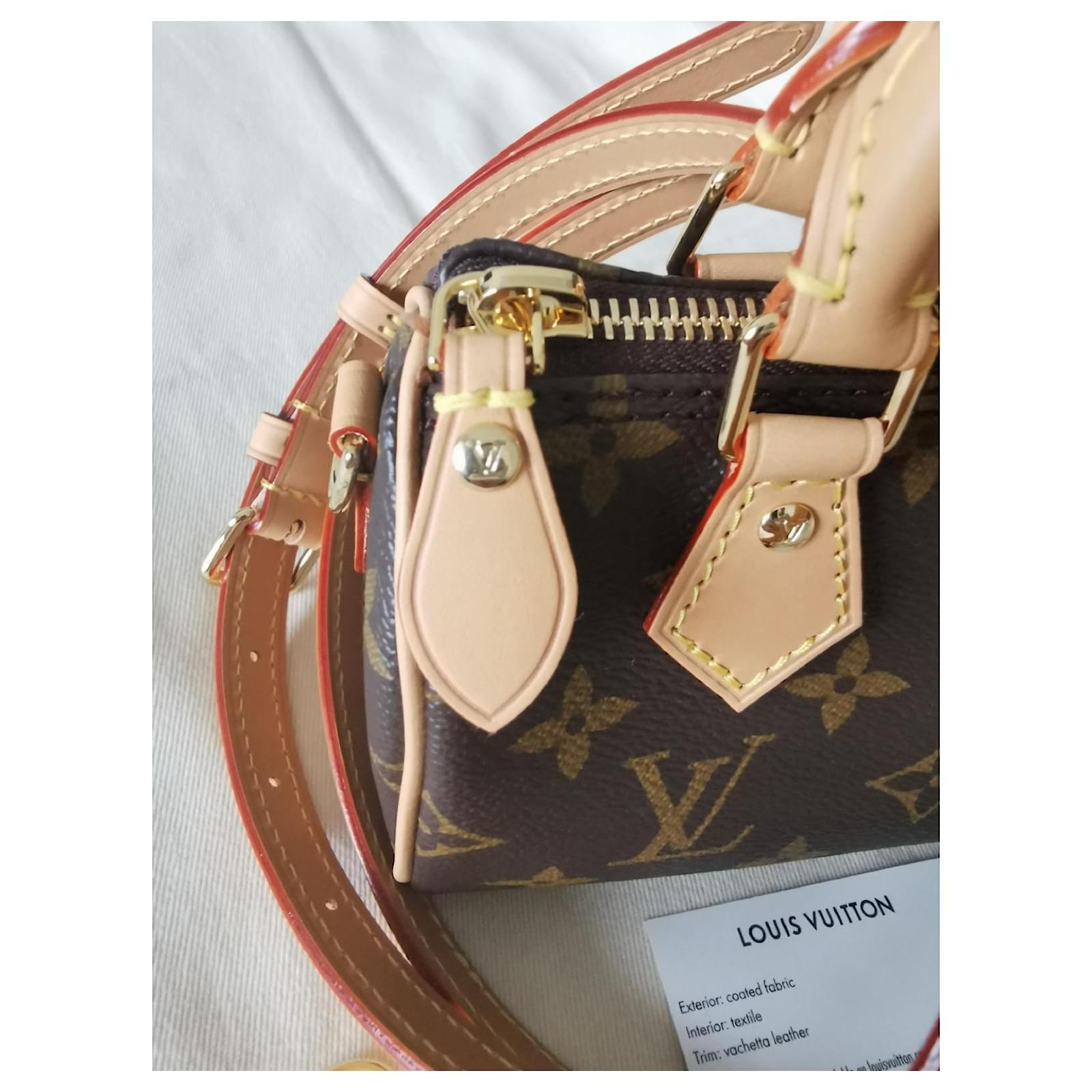 Louis Vuitton Speedy nano Multiple colors Leather Cloth ref.715453