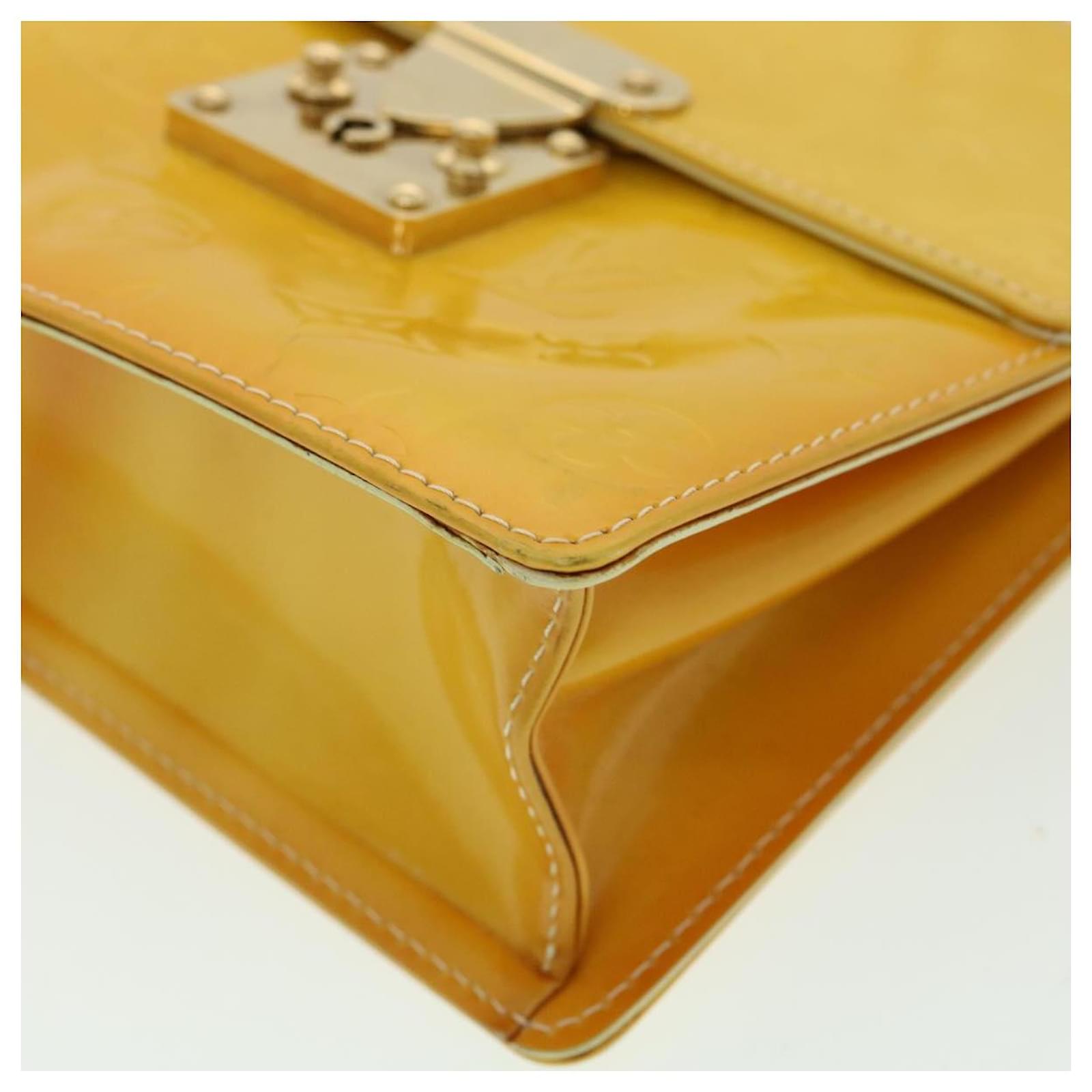 Louis Vuitton Vernis Spring Street Hand Bag Yellow Patent leather  ref.173228 - Joli Closet