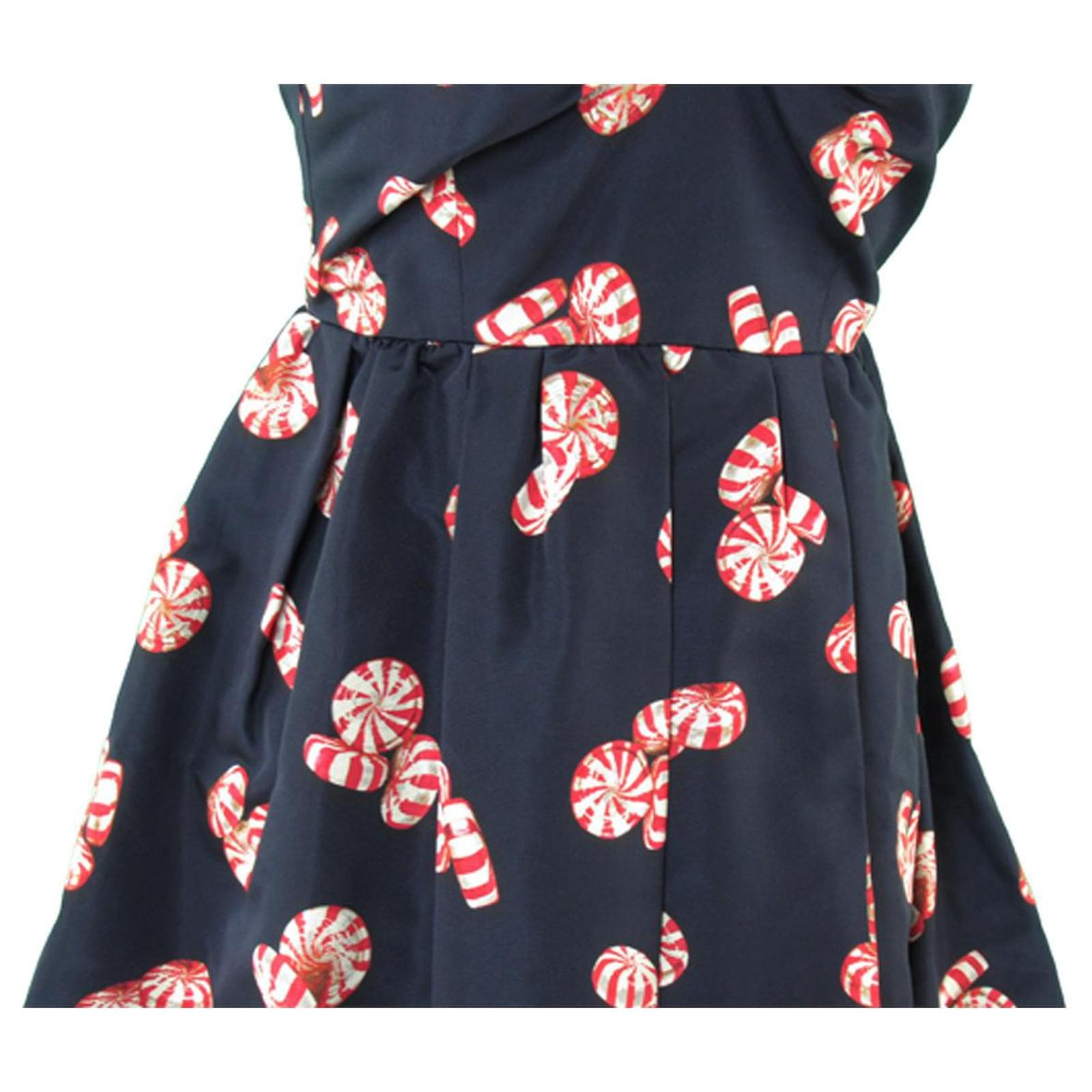 miumiu キャンディ柄シルクワンピース Miu Miu One Piece Dress Ladies Flare Mini Candy Pattern